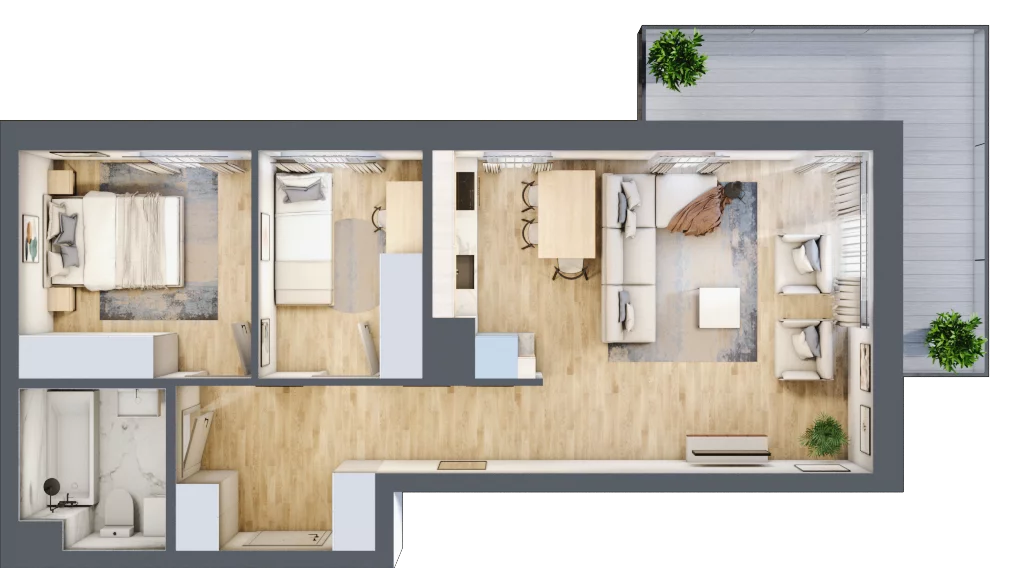 3 pokoje, mieszkanie 57,70 m², piętro 2, oferta nr BA0240, Stilla, Warszawa, Włochy, Raków, ul. Fajansowa 5