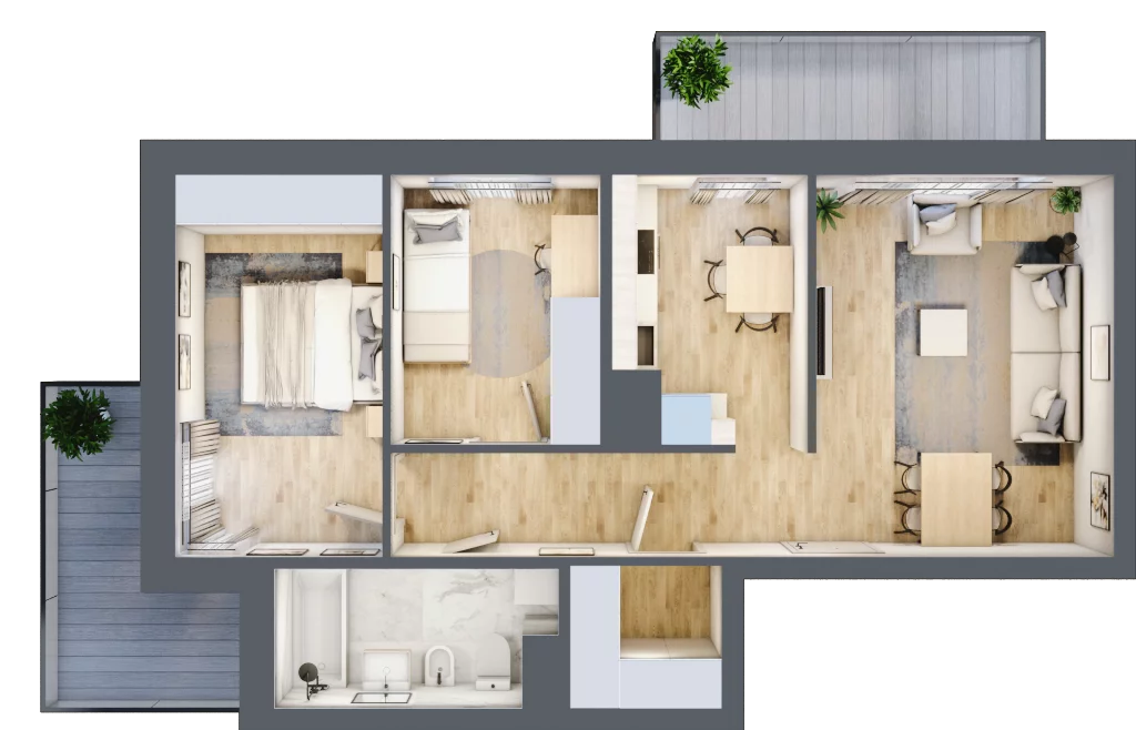 3 pokoje, mieszkanie 59,13 m², piętro 2, oferta nr BB0212, Stilla, Warszawa, Włochy, Raków, ul. Fajansowa 5
