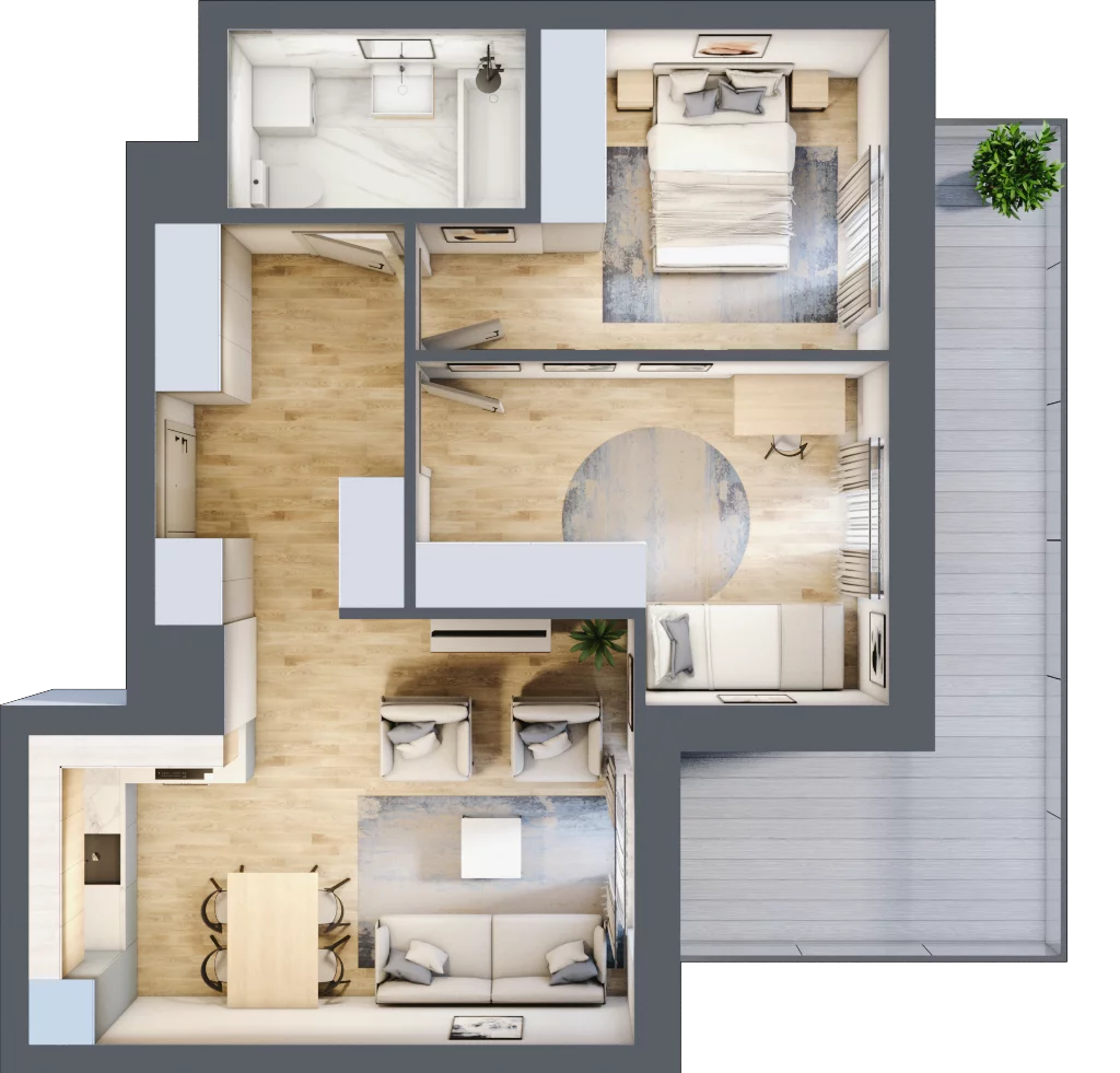 3 pokoje, mieszkanie 55,58 m², piętro 3, oferta nr BA0347, Stilla, Warszawa, Włochy, Raków, ul. Fajansowa 5