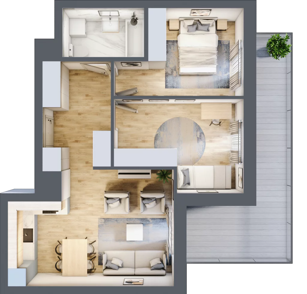 3 pokoje, mieszkanie 55,58 m², piętro 4, oferta nr BA0461, Stilla, Warszawa, Włochy, Raków, ul. Fajansowa 5