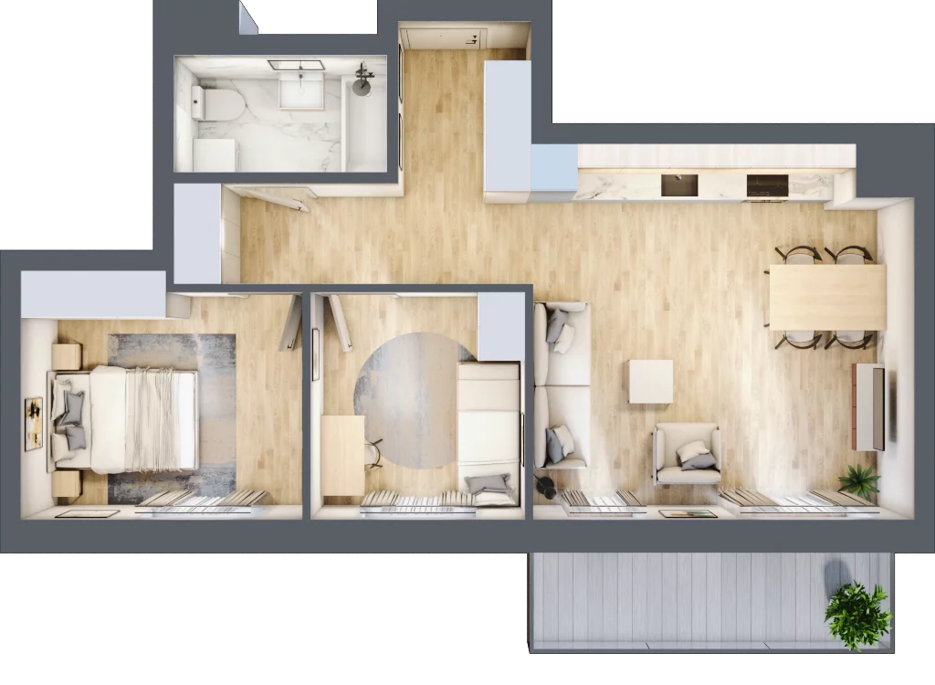 3 pokoje, mieszkanie 55,95 m², piętro 4, oferta nr BA0470, Stilla, Warszawa, Włochy, Raków, ul. Fajansowa 5