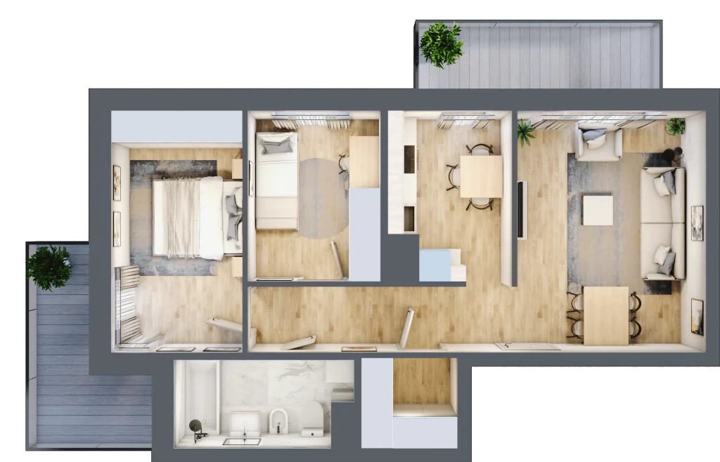 3 pokoje, mieszkanie 59,14 m², piętro 4, oferta nr BB0420, Stilla, Warszawa, Włochy, Raków, ul. Fajansowa 5
