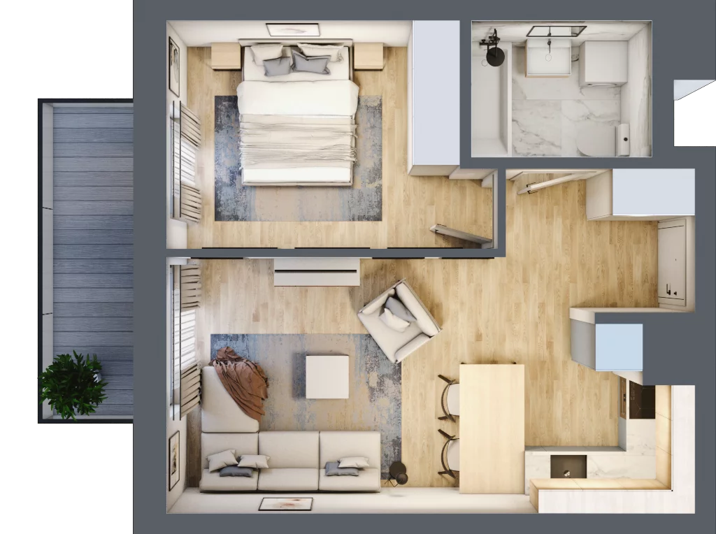 2 pokoje, mieszkanie 39,69 m², piętro 5, oferta nr BA0572, Stilla, Warszawa, Włochy, Raków, ul. Fajansowa 5