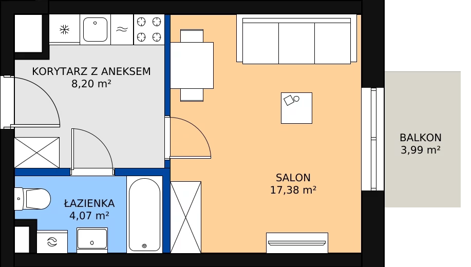 Zalety mieszkania 29.65 m², BA0577