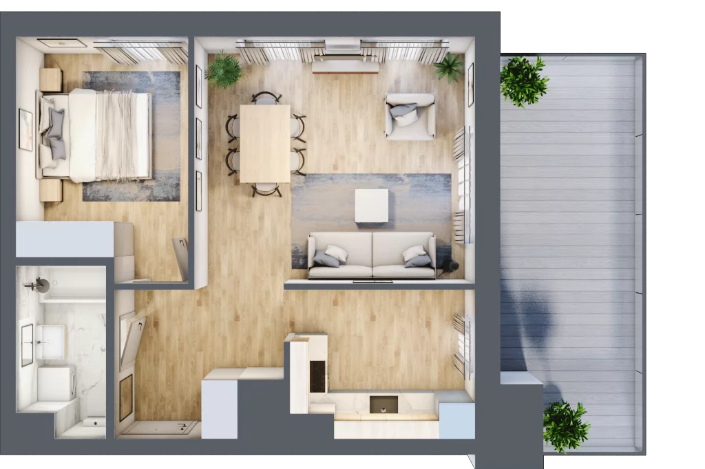 2 pokoje, mieszkanie 49,08 m², piętro 6, oferta nr BA0685, Stilla, Warszawa, Włochy, Raków, ul. Fajansowa 5