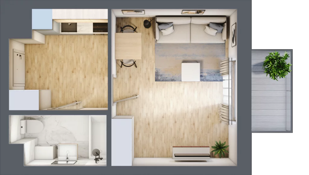 1 pokój, mieszkanie 29,65 m², piętro 6, oferta nr BA0688, Stilla, Warszawa, Włochy, Raków, ul. Fajansowa 5