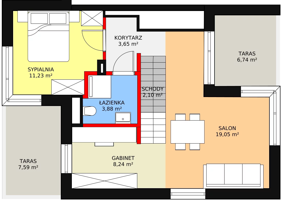 Dom 162,56 m², oferta nr A01, Jaśminowy Mokotów VI Domy, Warszawa, Mokotów, Stegny, ul. Białego Dębu