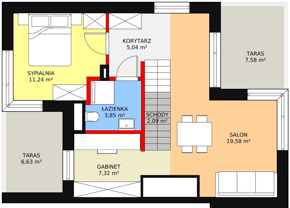 Dom 163,52 m², oferta nr A02, Jaśminowy Mokotów VI Domy, Warszawa, Mokotów, Stegny, ul. Białego Dębu