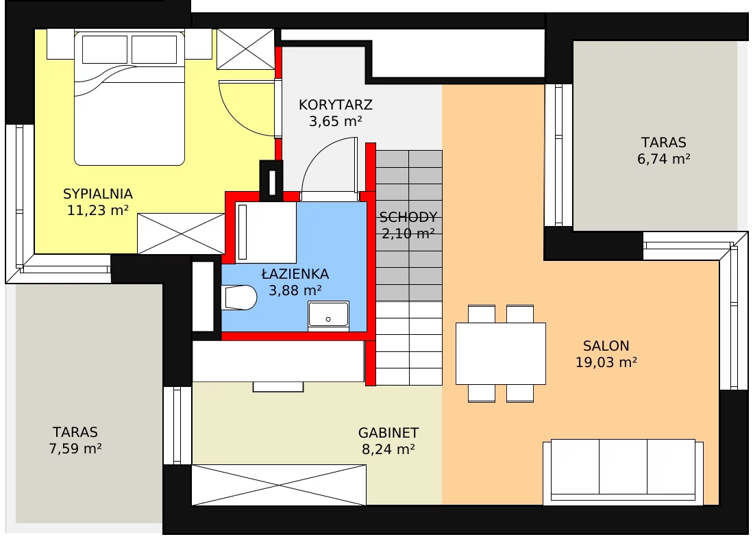 Dom 162,54 m², oferta nr B01, Jaśminowy Mokotów VI Domy, Warszawa, Mokotów, Stegny, ul. Białego Dębu