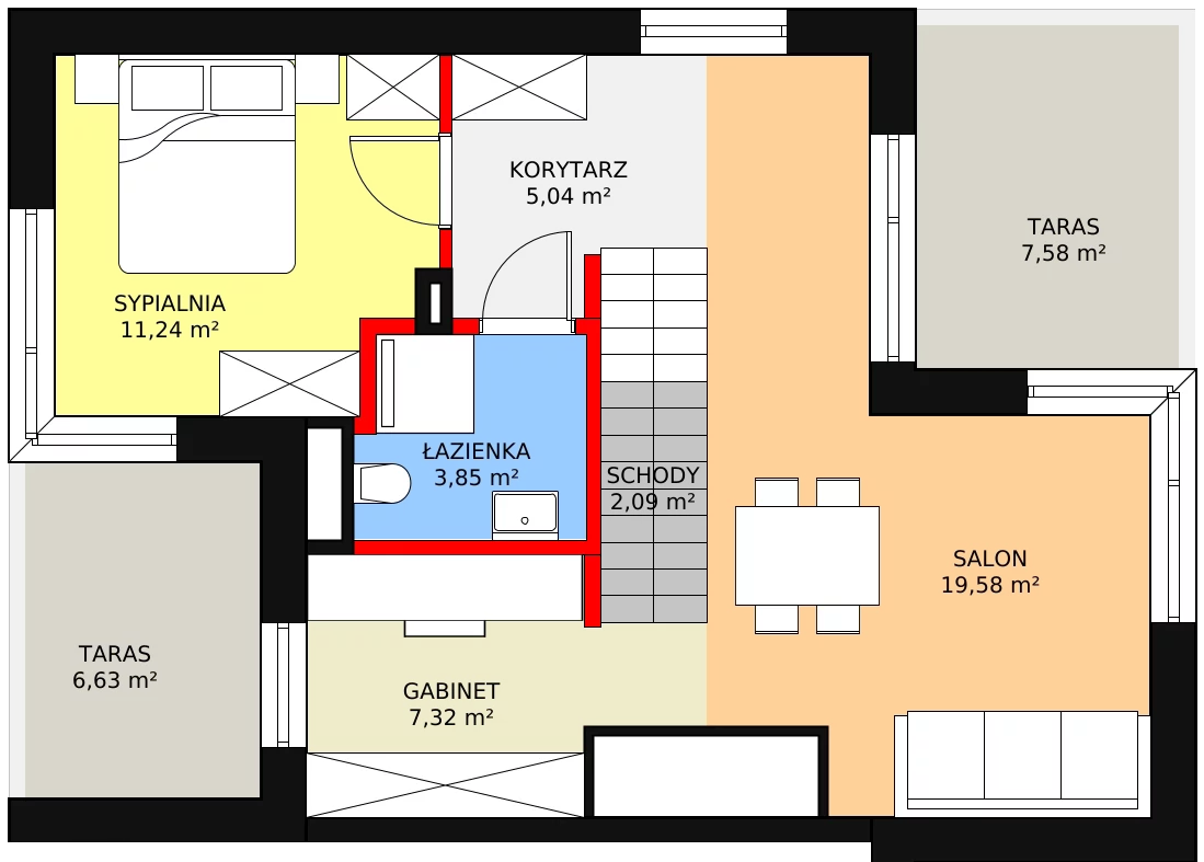 Dom 163,52 m², oferta nr B02, Jaśminowy Mokotów VI Domy, Warszawa, Mokotów, Stegny, ul. Białego Dębu