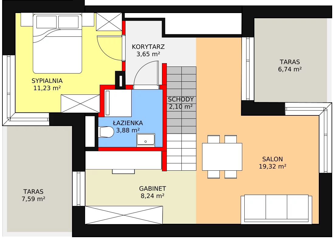 Dom 162,83 m², oferta nr C01, Jaśminowy Mokotów VI Domy, Warszawa, Mokotów, Stegny, ul. Białego Dębu