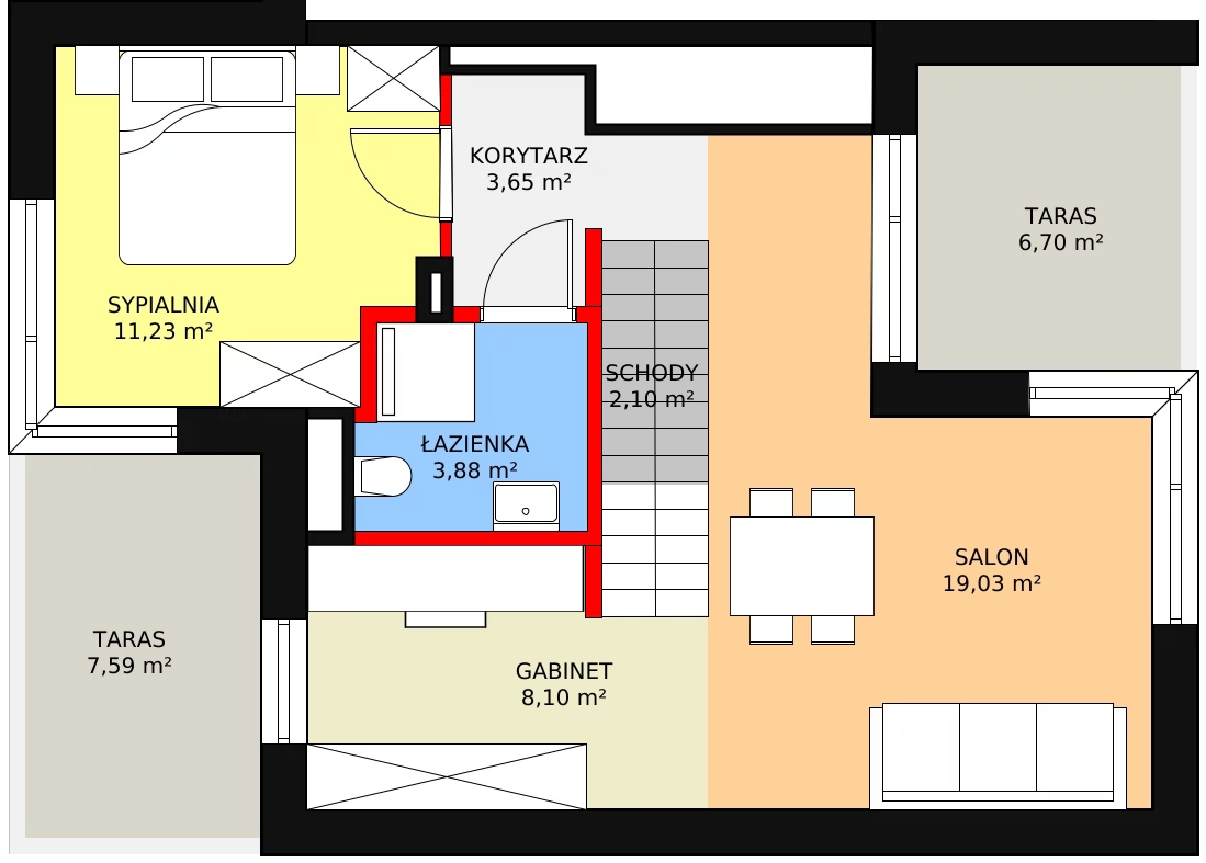 Dom 162,40 m², oferta nr D01, Jaśminowy Mokotów VI Domy, Warszawa, Mokotów, Stegny, ul. Białego Dębu