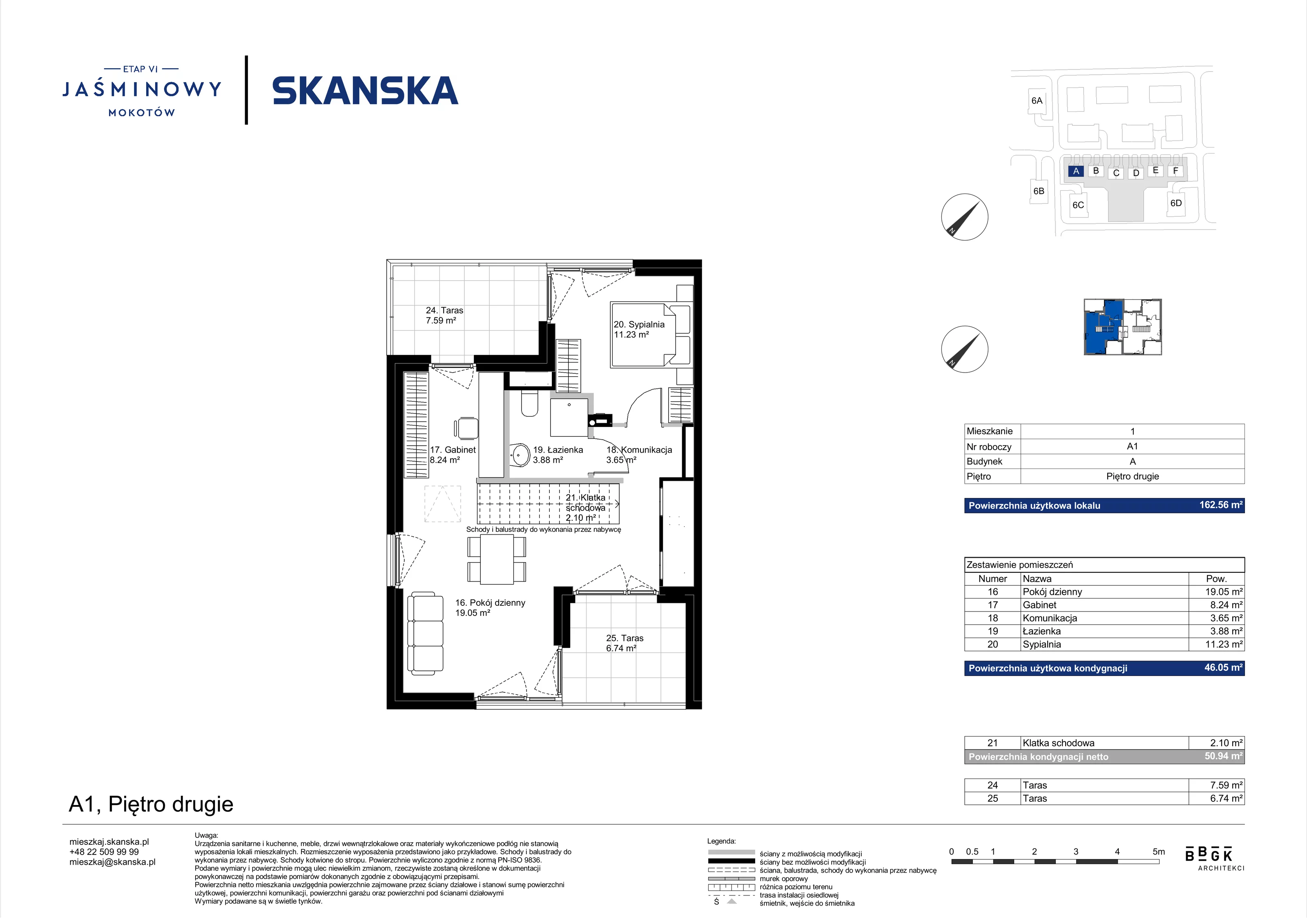 Dom 162,56 m², oferta nr A01, Jaśminowy Mokotów VI Domy, Warszawa, Mokotów, Stegny, ul. Białego Dębu