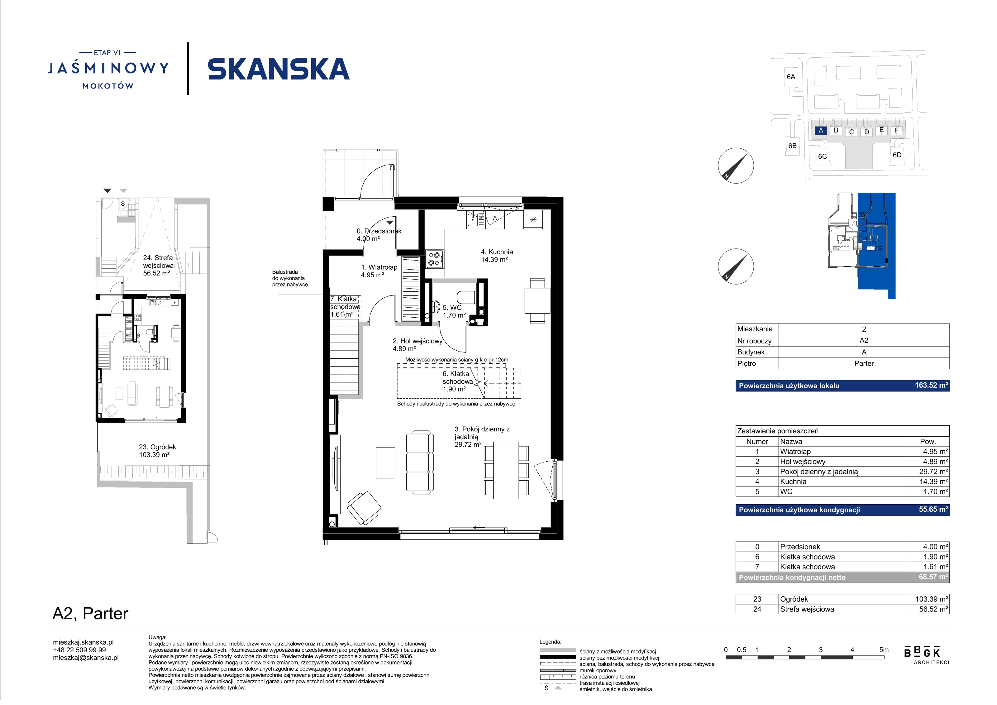 Dom 163,52 m², oferta nr A02, Jaśminowy Mokotów VI Domy, Warszawa, Mokotów, Stegny, ul. Białego Dębu