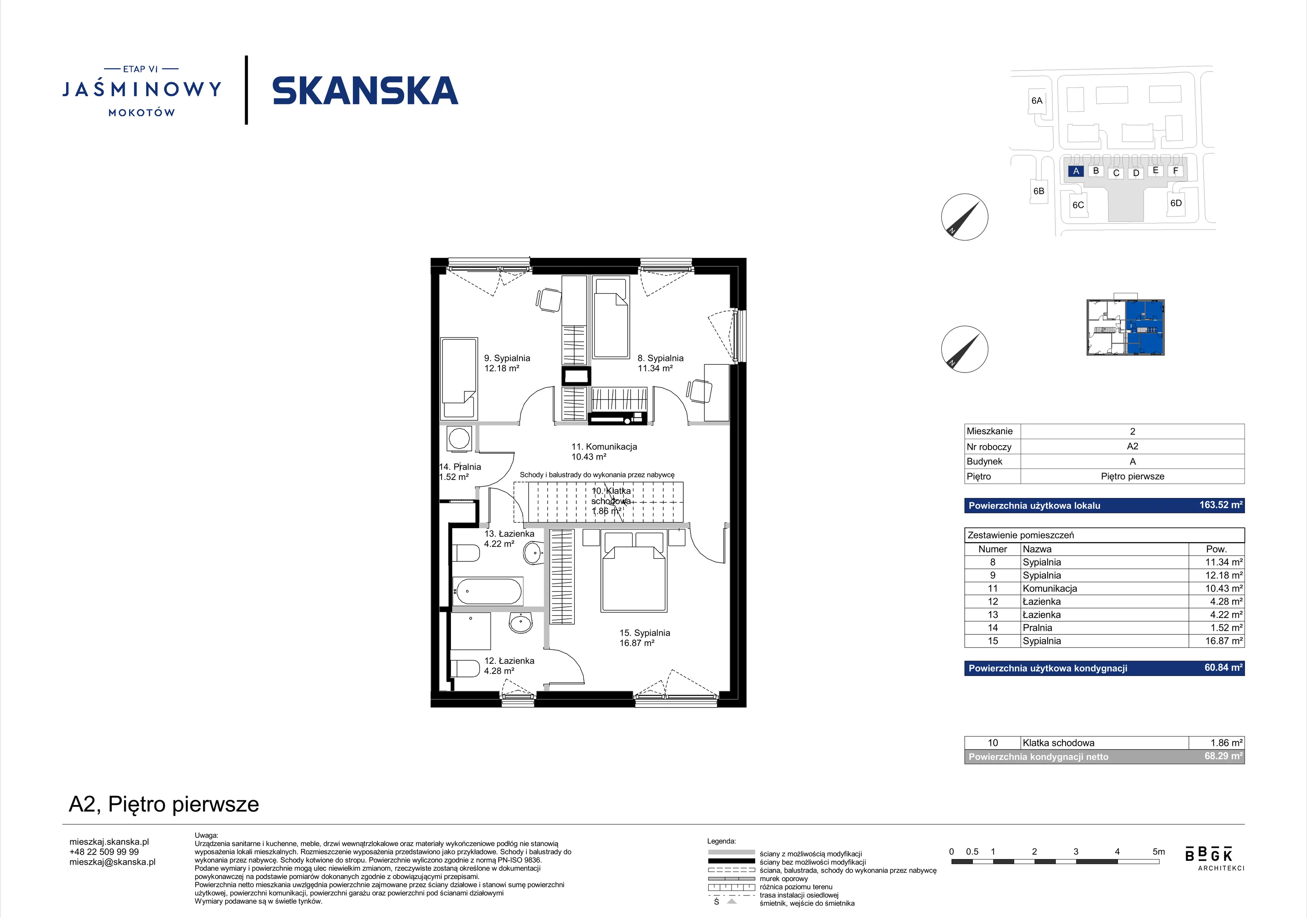 Dom 163,52 m², oferta nr A02, Jaśminowy Mokotów VI Domy, Warszawa, Mokotów, Stegny, ul. Białego Dębu