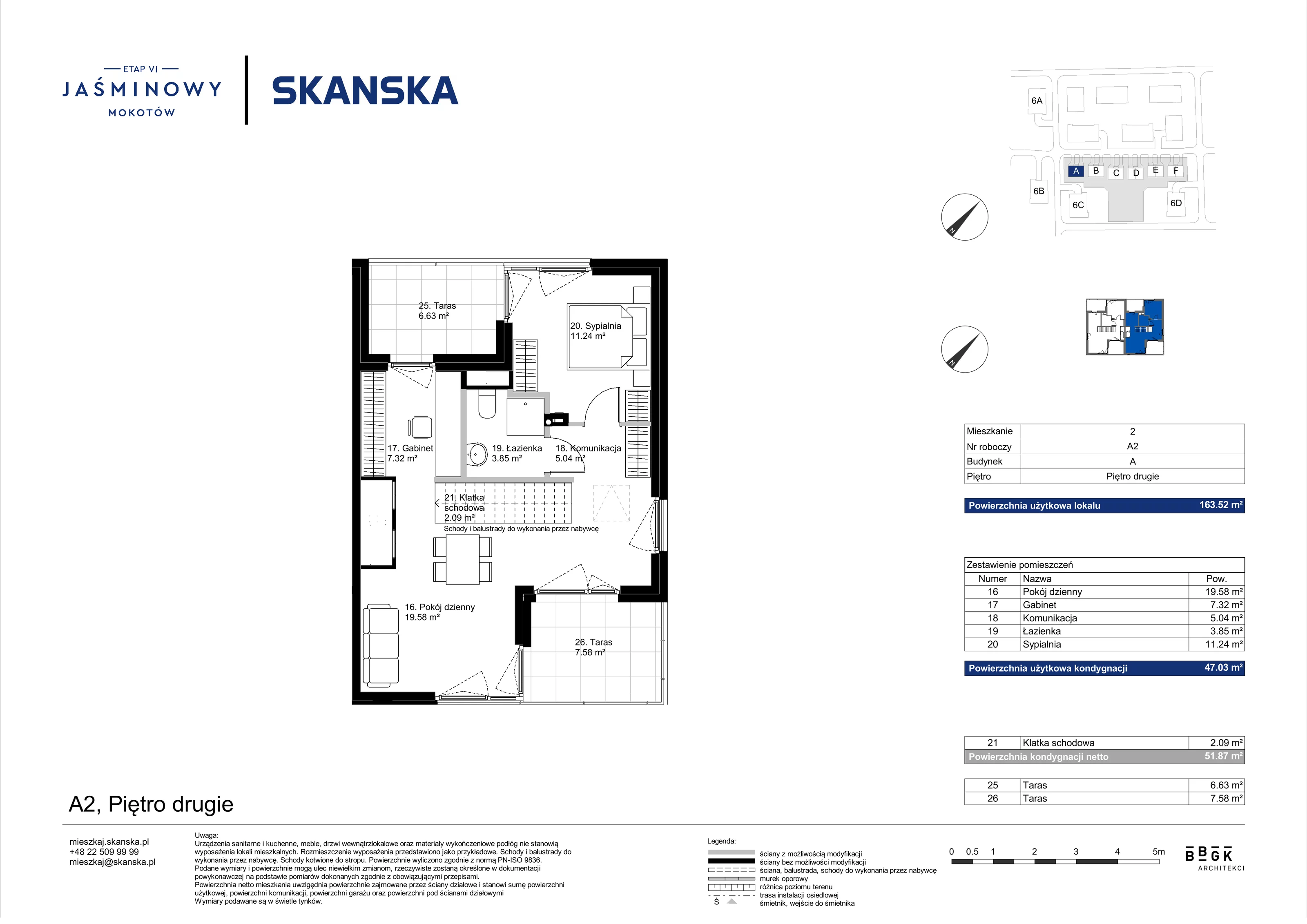 Dom 163,52 m², oferta nr A02, Jaśminowy Mokotów VI Domy, Warszawa, Mokotów, Stegny, ul. Białego Dębu