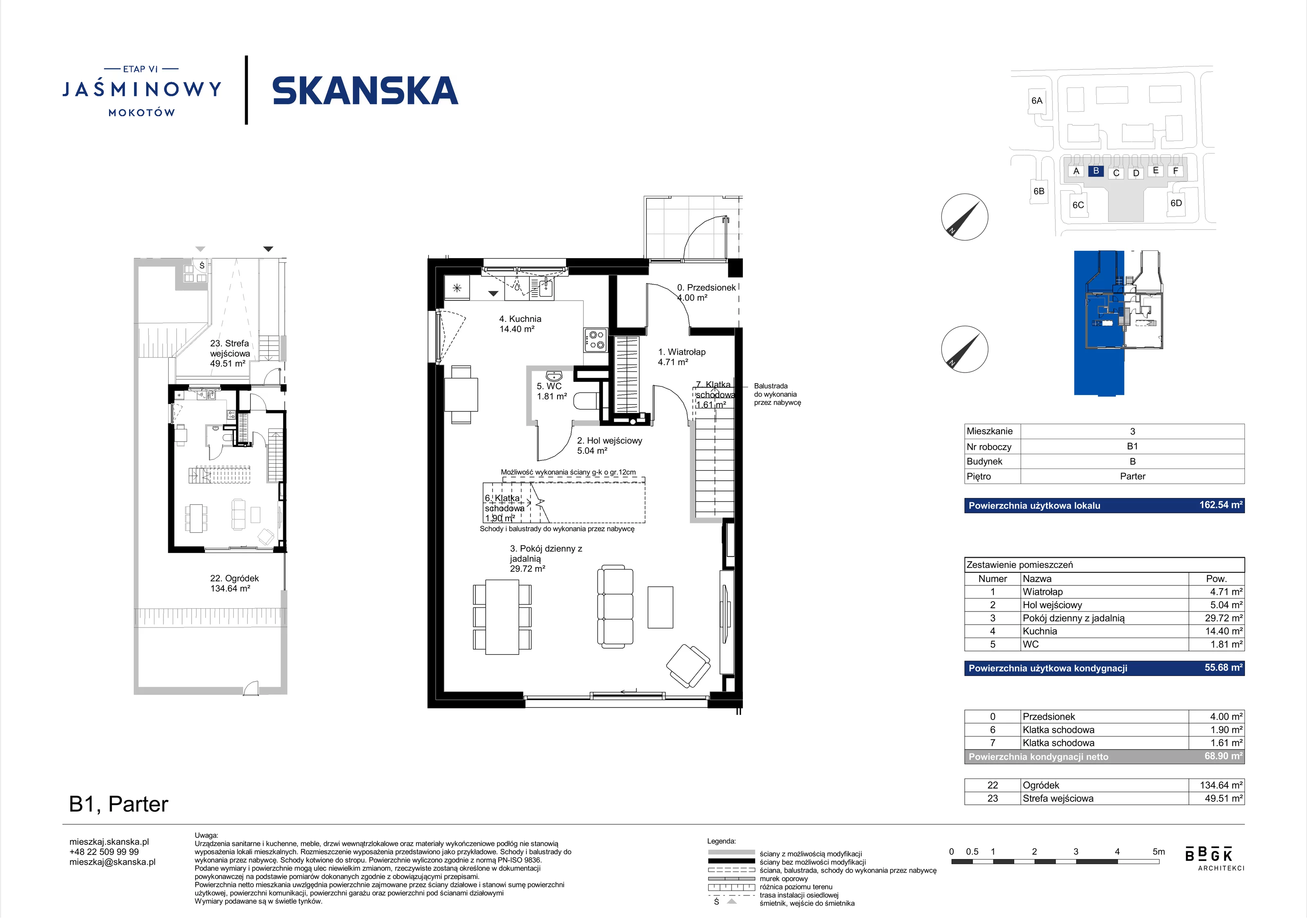 Dom 162,54 m², oferta nr B01, Jaśminowy Mokotów VI Domy, Warszawa, Mokotów, Stegny, ul. Białego Dębu