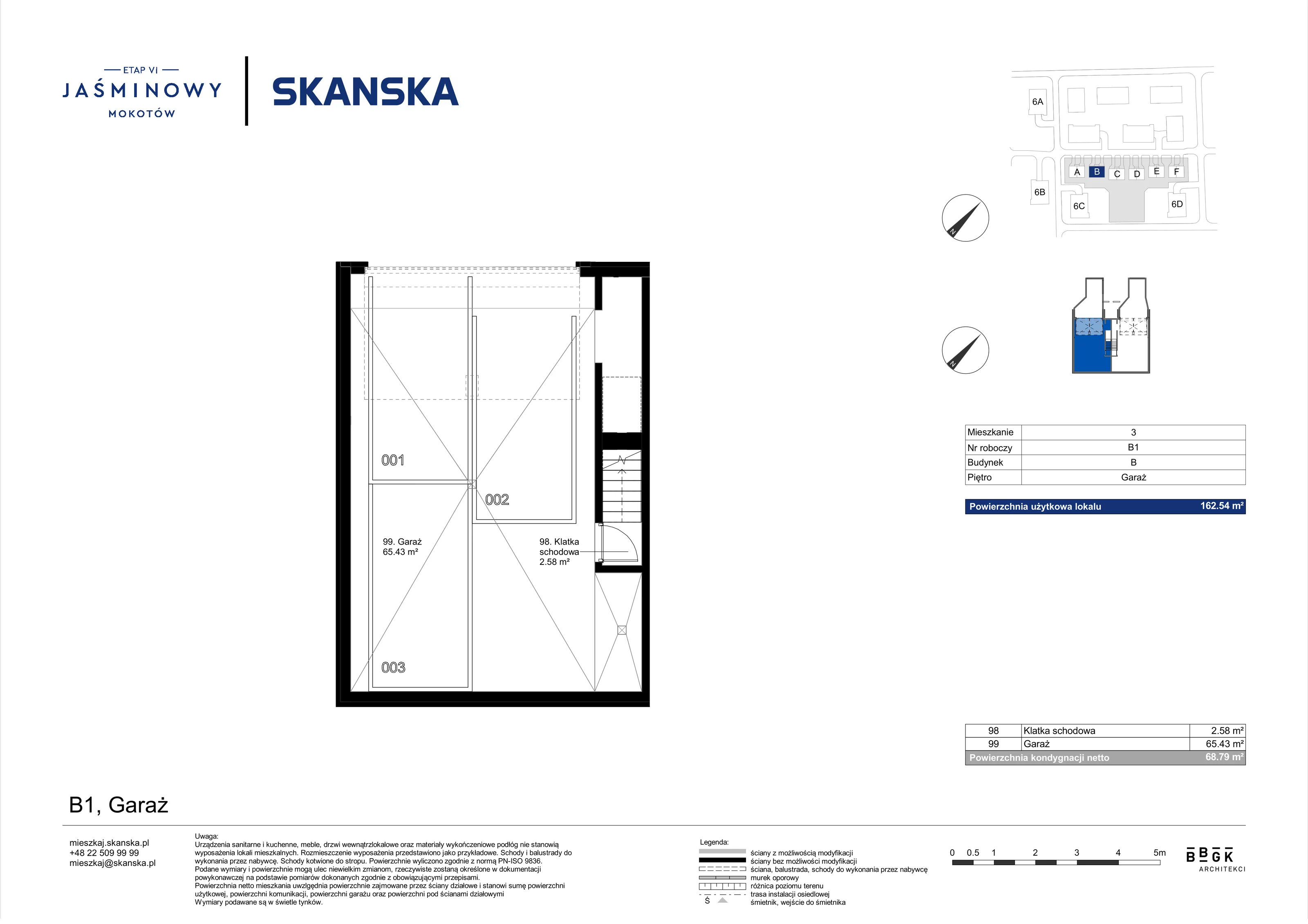 Dom 162,54 m², oferta nr B01, Jaśminowy Mokotów VI Domy, Warszawa, Mokotów, Stegny, ul. Białego Dębu