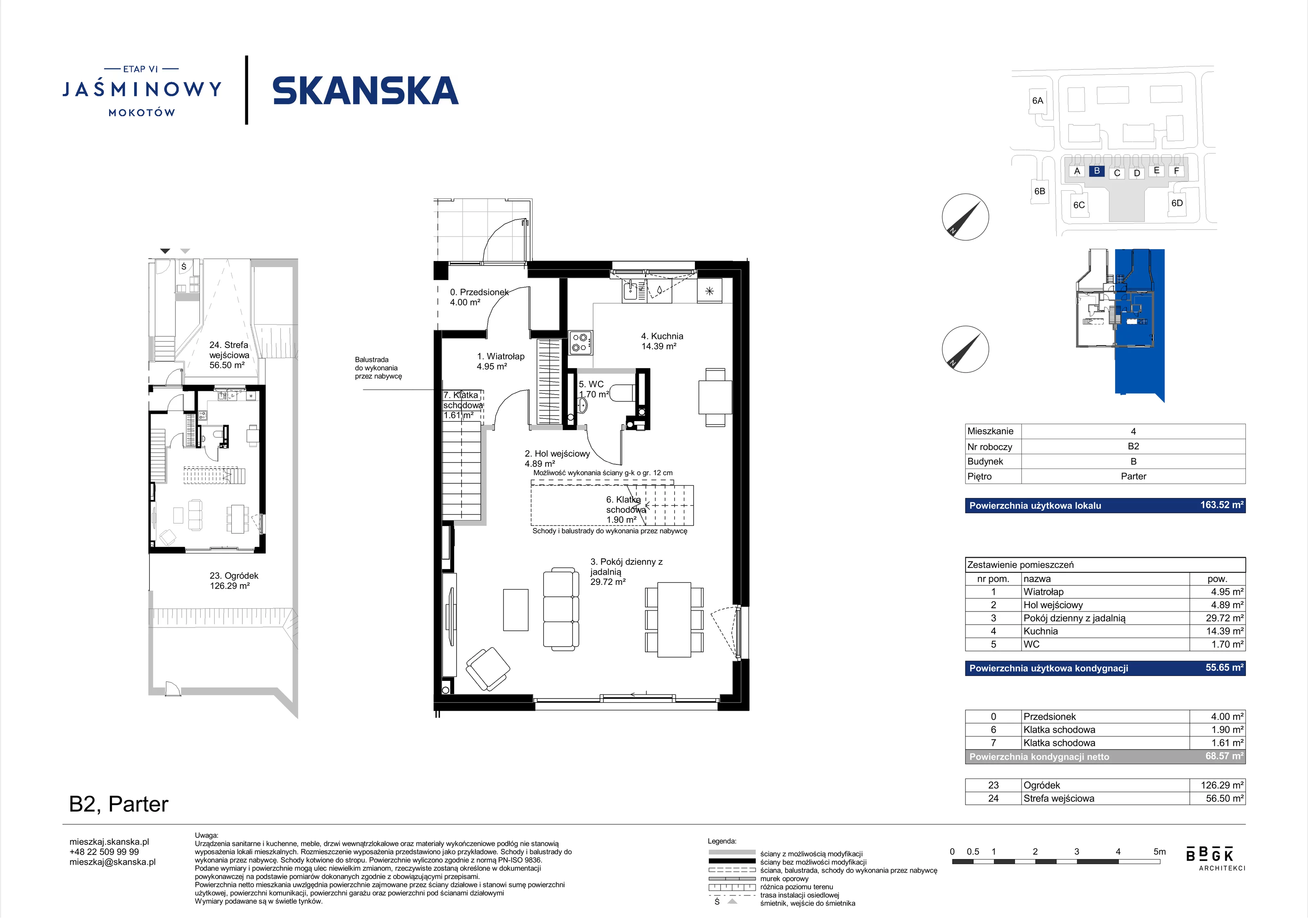 Dom 163,52 m², oferta nr B02, Jaśminowy Mokotów VI Domy, Warszawa, Mokotów, Stegny, ul. Białego Dębu