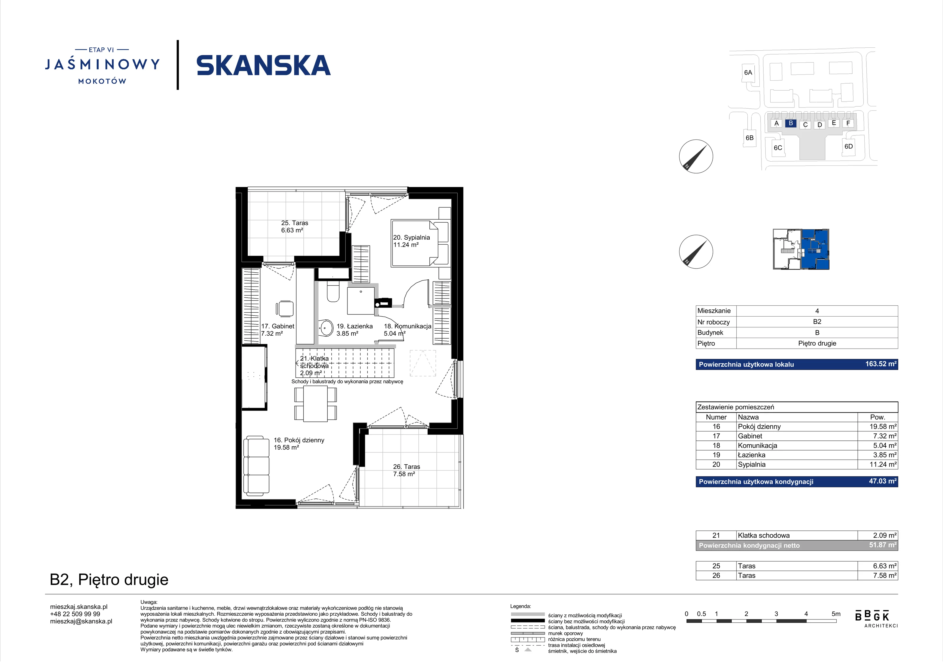 Dom 163,52 m², oferta nr B02, Jaśminowy Mokotów VI Domy, Warszawa, Mokotów, Stegny, ul. Białego Dębu