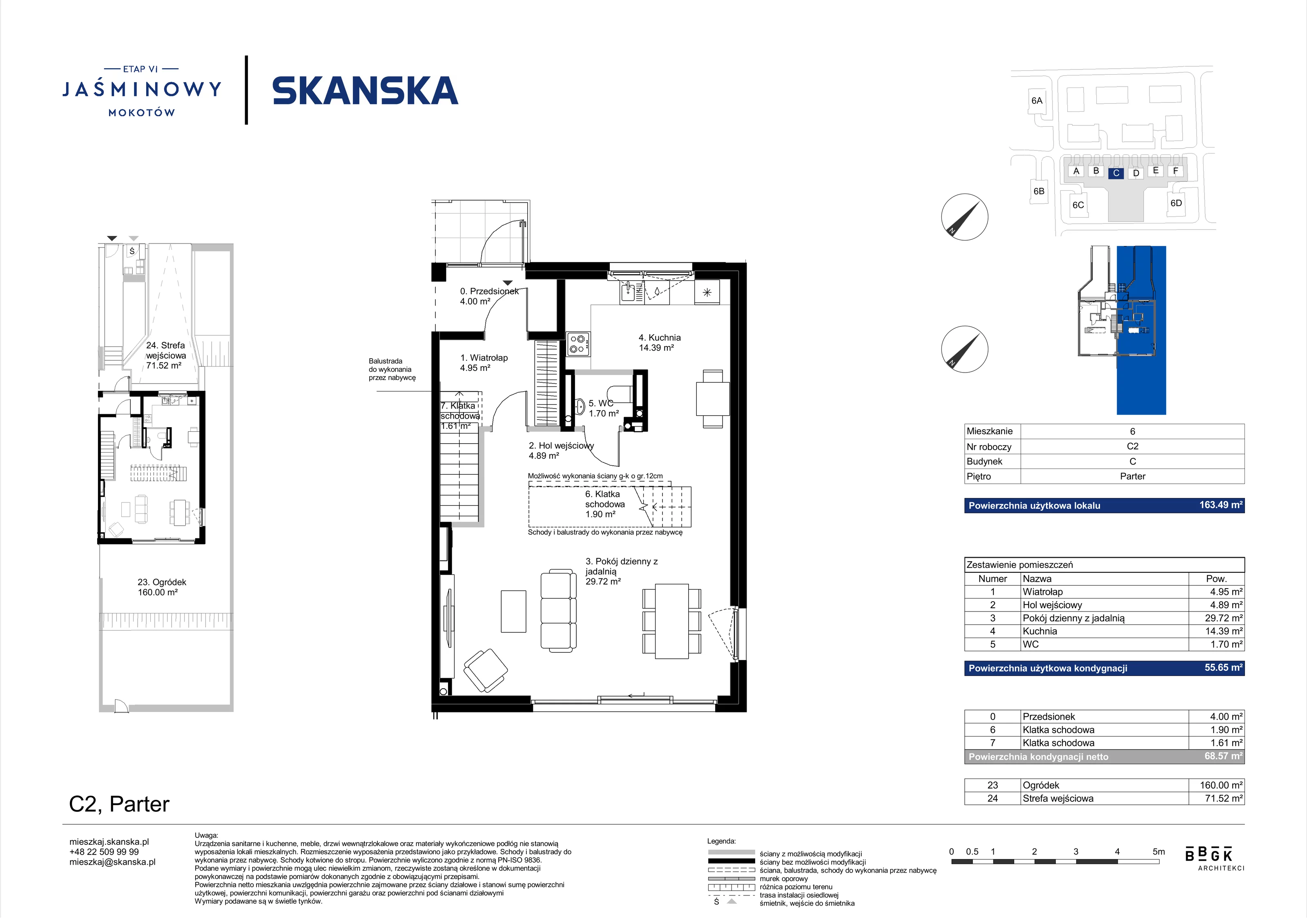 Dom 163,49 m², oferta nr C02, Jaśminowy Mokotów VI Domy, Warszawa, Mokotów, Stegny, ul. Białego Dębu