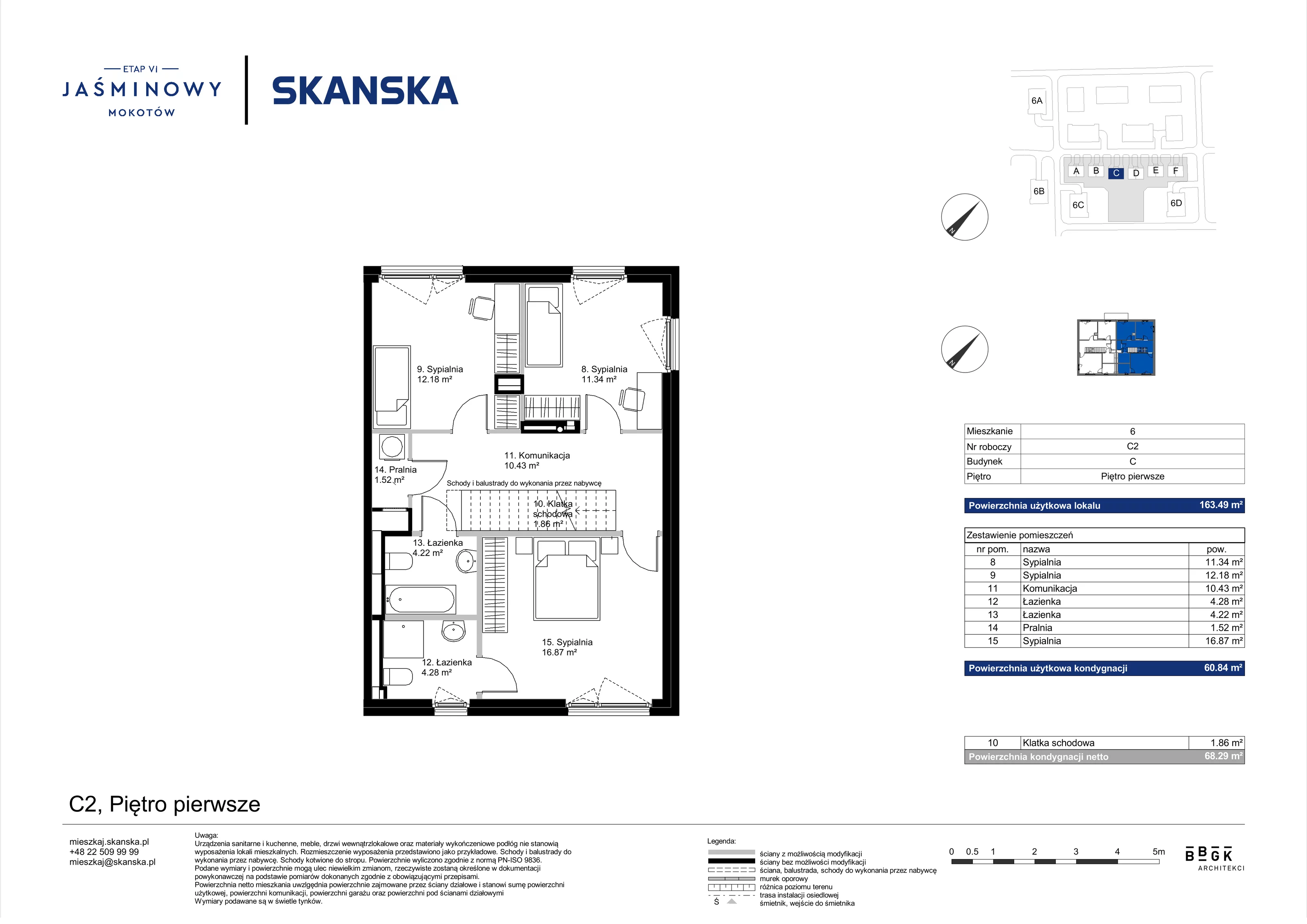 Dom 163,49 m², oferta nr C02, Jaśminowy Mokotów VI Domy, Warszawa, Mokotów, Stegny, ul. Białego Dębu