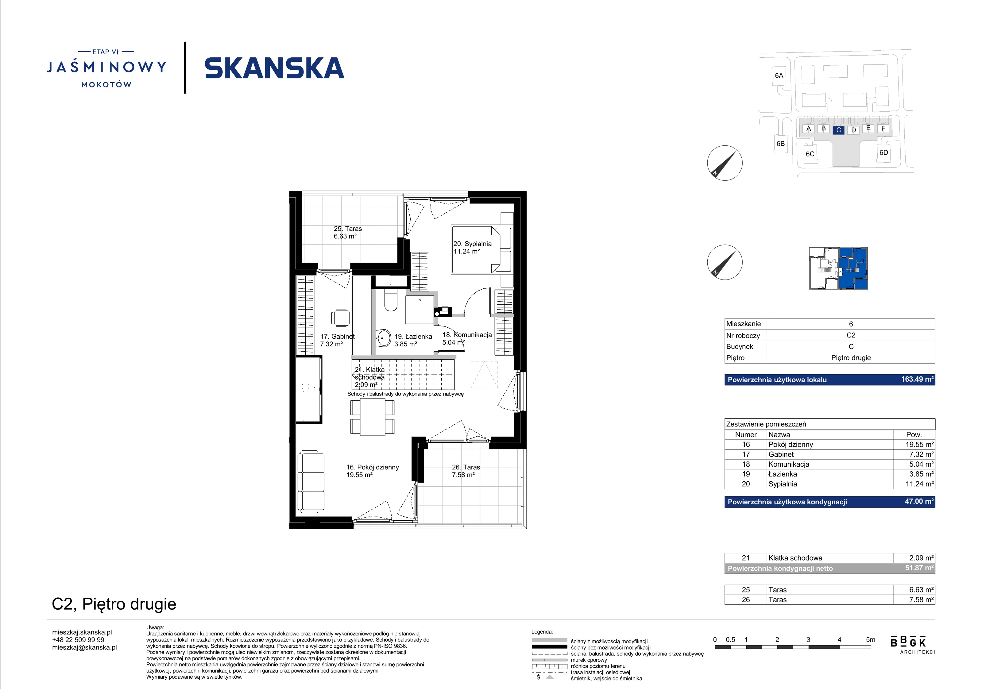 Dom 163,49 m², oferta nr C02, Jaśminowy Mokotów VI Domy, Warszawa, Mokotów, Stegny, ul. Białego Dębu