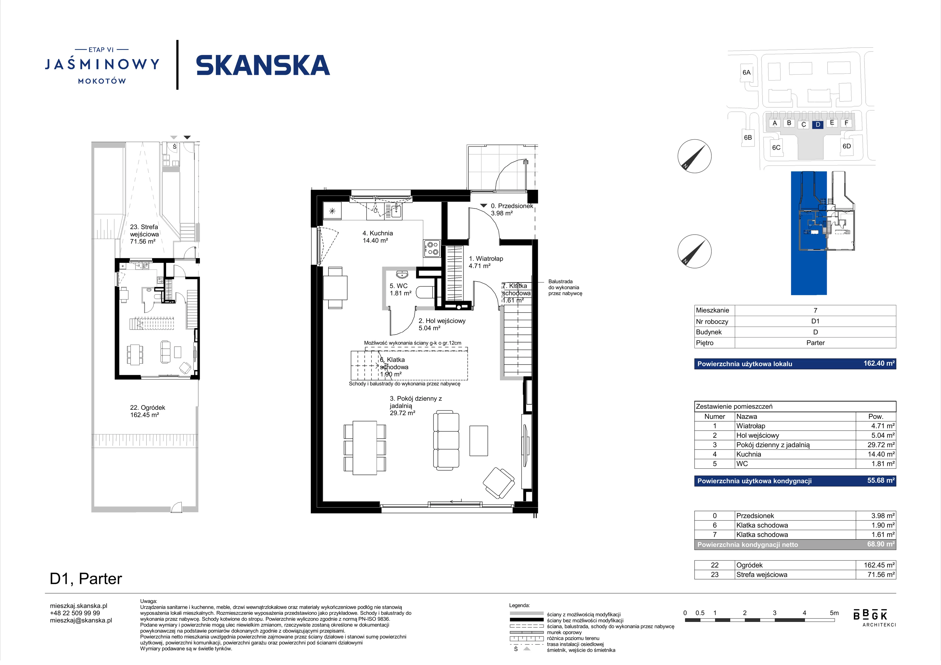 Dom 162,40 m², oferta nr D01, Jaśminowy Mokotów VI Domy, Warszawa, Mokotów, Stegny, ul. Białego Dębu