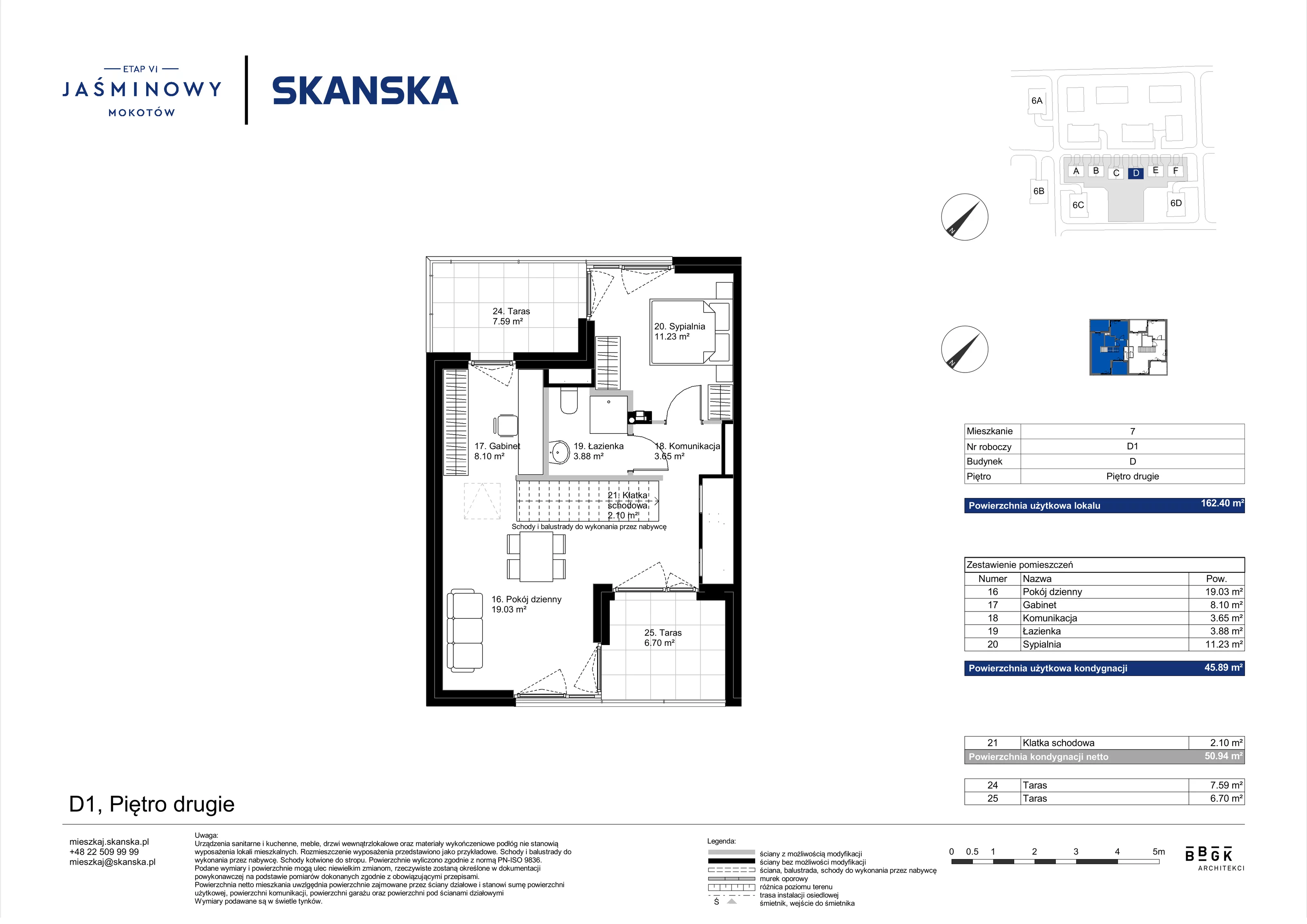 Dom 162,40 m², oferta nr D01, Jaśminowy Mokotów VI Domy, Warszawa, Mokotów, Stegny, ul. Białego Dębu