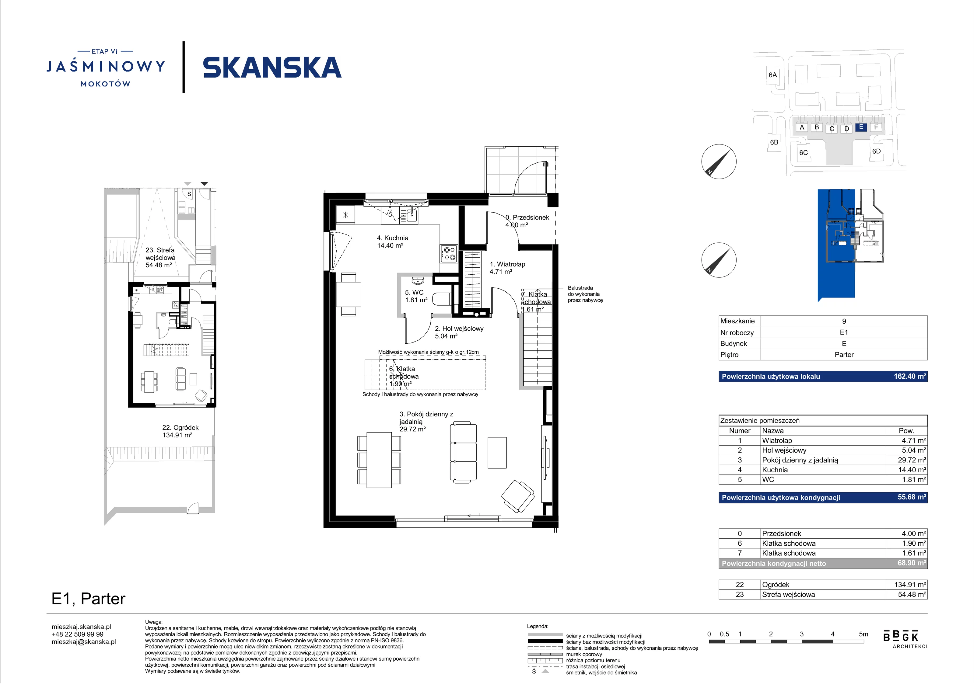 Dom 162,40 m², oferta nr E01, Jaśminowy Mokotów VI Domy, Warszawa, Mokotów, Stegny, ul. Białego Dębu