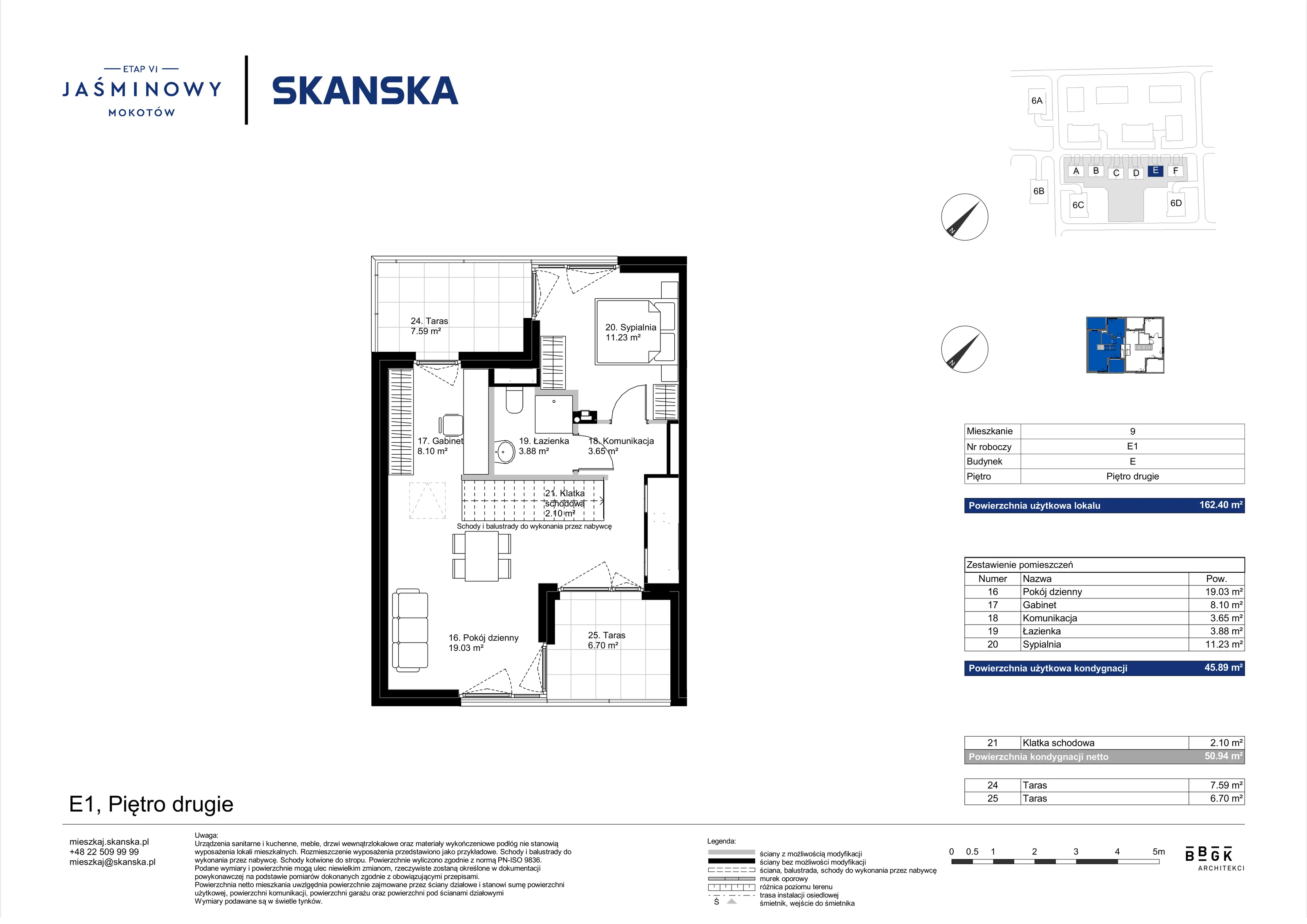 Dom 162,40 m², oferta nr E01, Jaśminowy Mokotów VI Domy, Warszawa, Mokotów, Stegny, ul. Białego Dębu