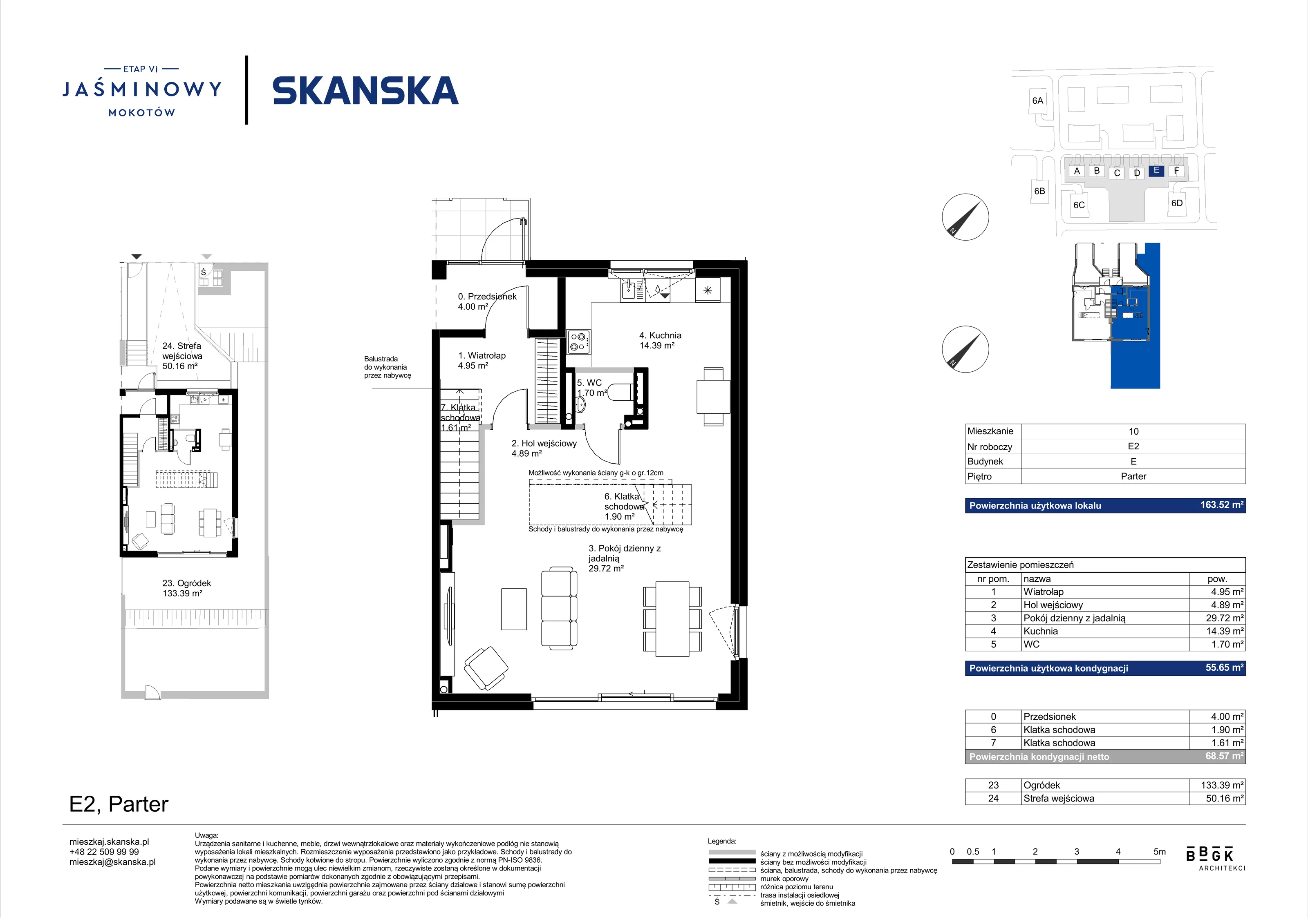 Dom 163,52 m², oferta nr E02, Jaśminowy Mokotów VI Domy, Warszawa, Mokotów, Stegny, ul. Białego Dębu