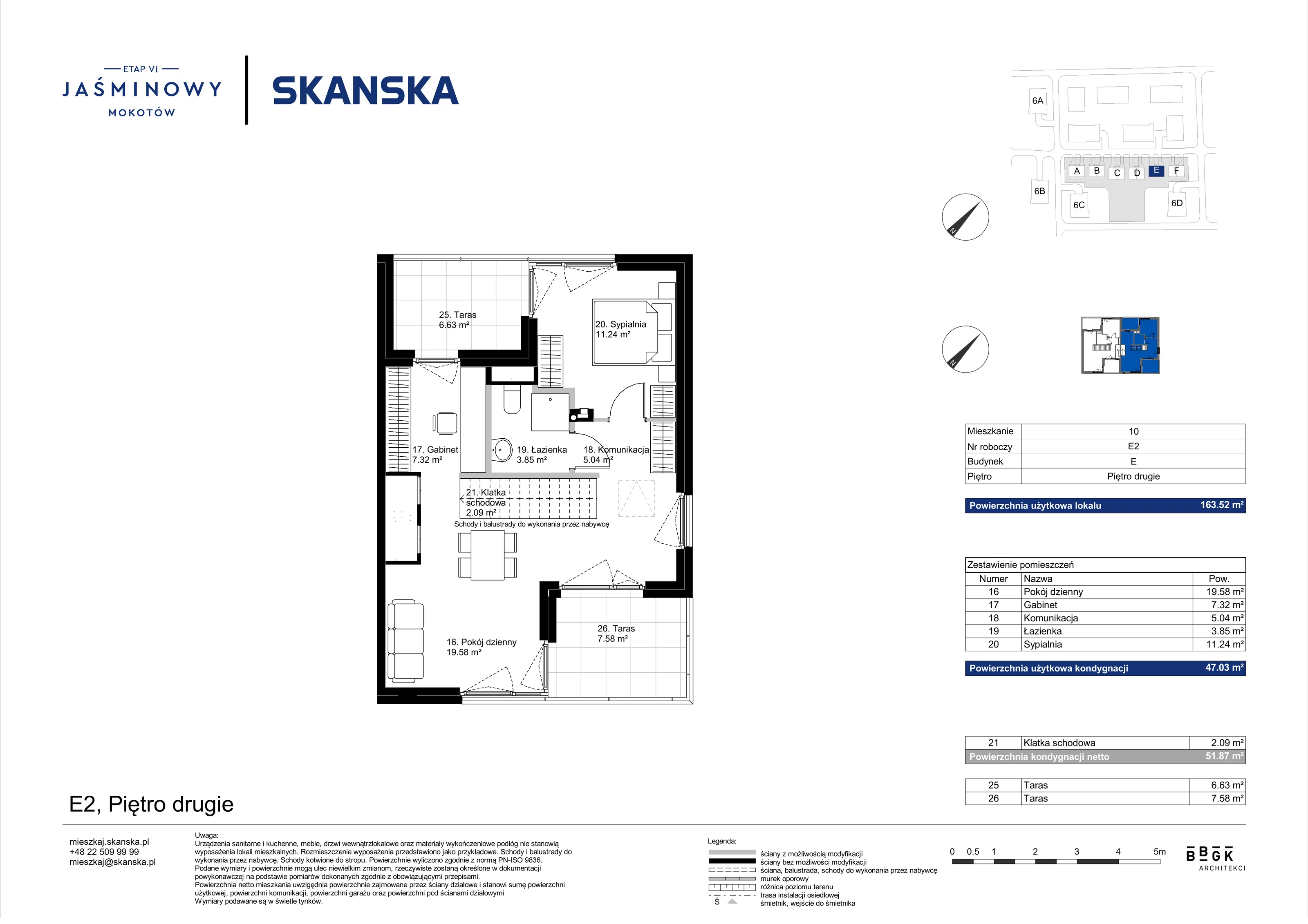 Dom 163,52 m², oferta nr E02, Jaśminowy Mokotów VI Domy, Warszawa, Mokotów, Stegny, ul. Białego Dębu