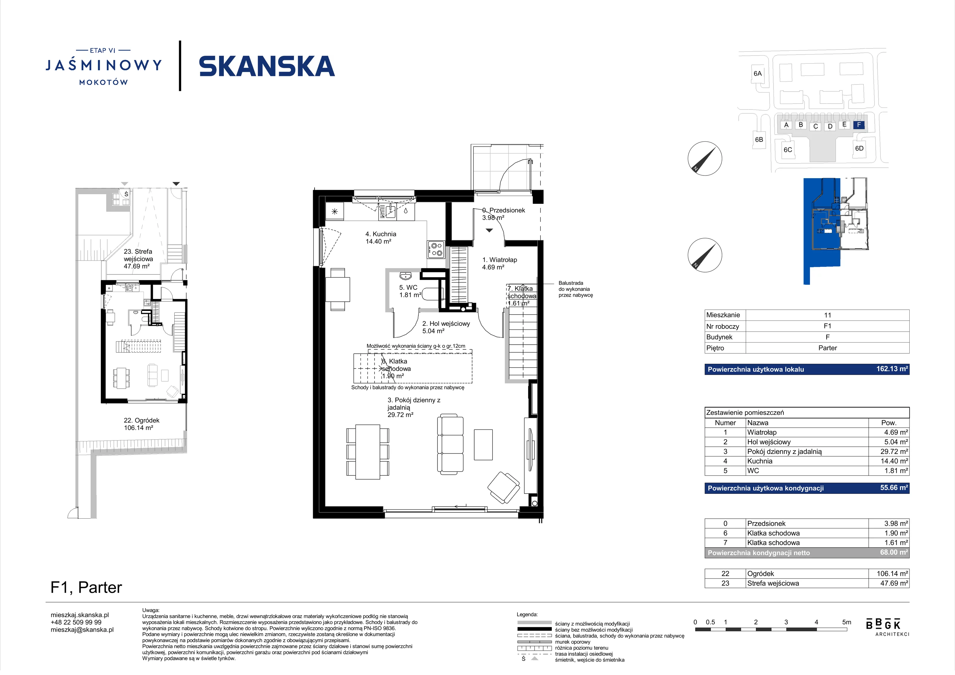 Dom 162,13 m², oferta nr F01, Jaśminowy Mokotów VI Domy, Warszawa, Mokotów, Stegny, ul. Białego Dębu