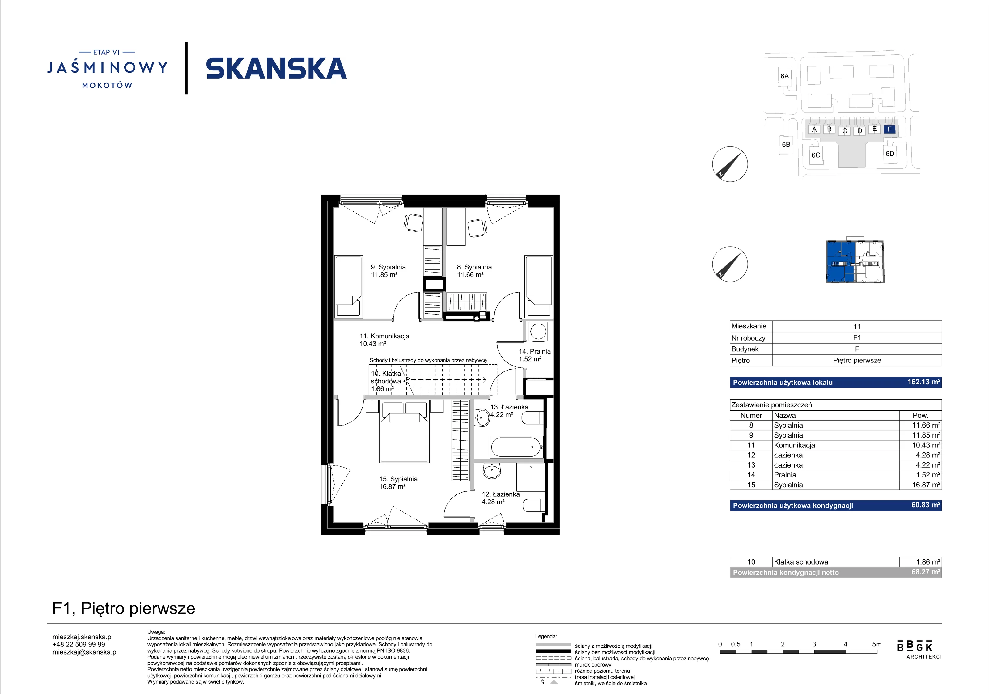 Dom 162,13 m², oferta nr F01, Jaśminowy Mokotów VI Domy, Warszawa, Mokotów, Stegny, ul. Białego Dębu