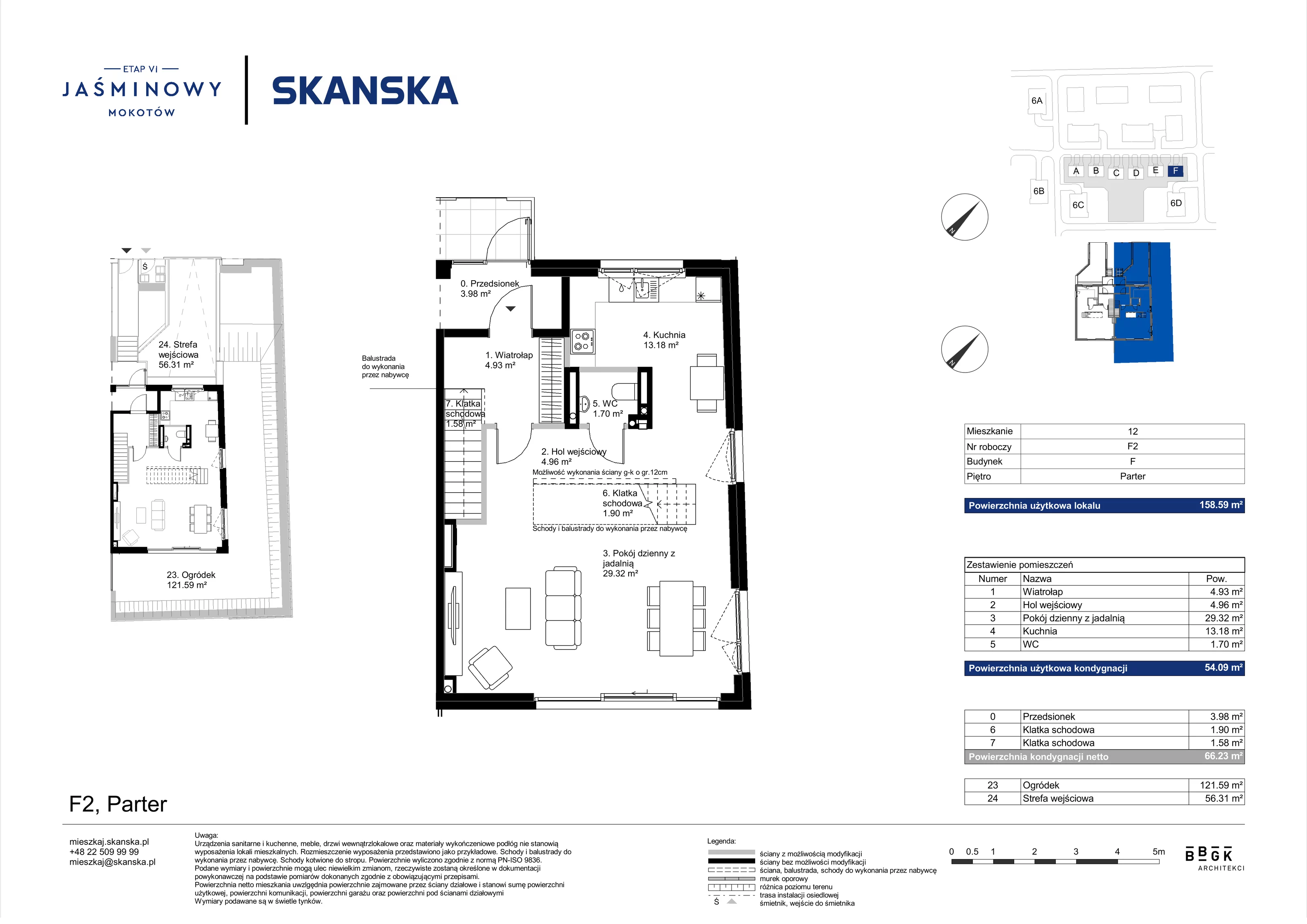 Dom 158,59 m², oferta nr F02, Jaśminowy Mokotów VI Domy, Warszawa, Mokotów, Stegny, ul. Białego Dębu