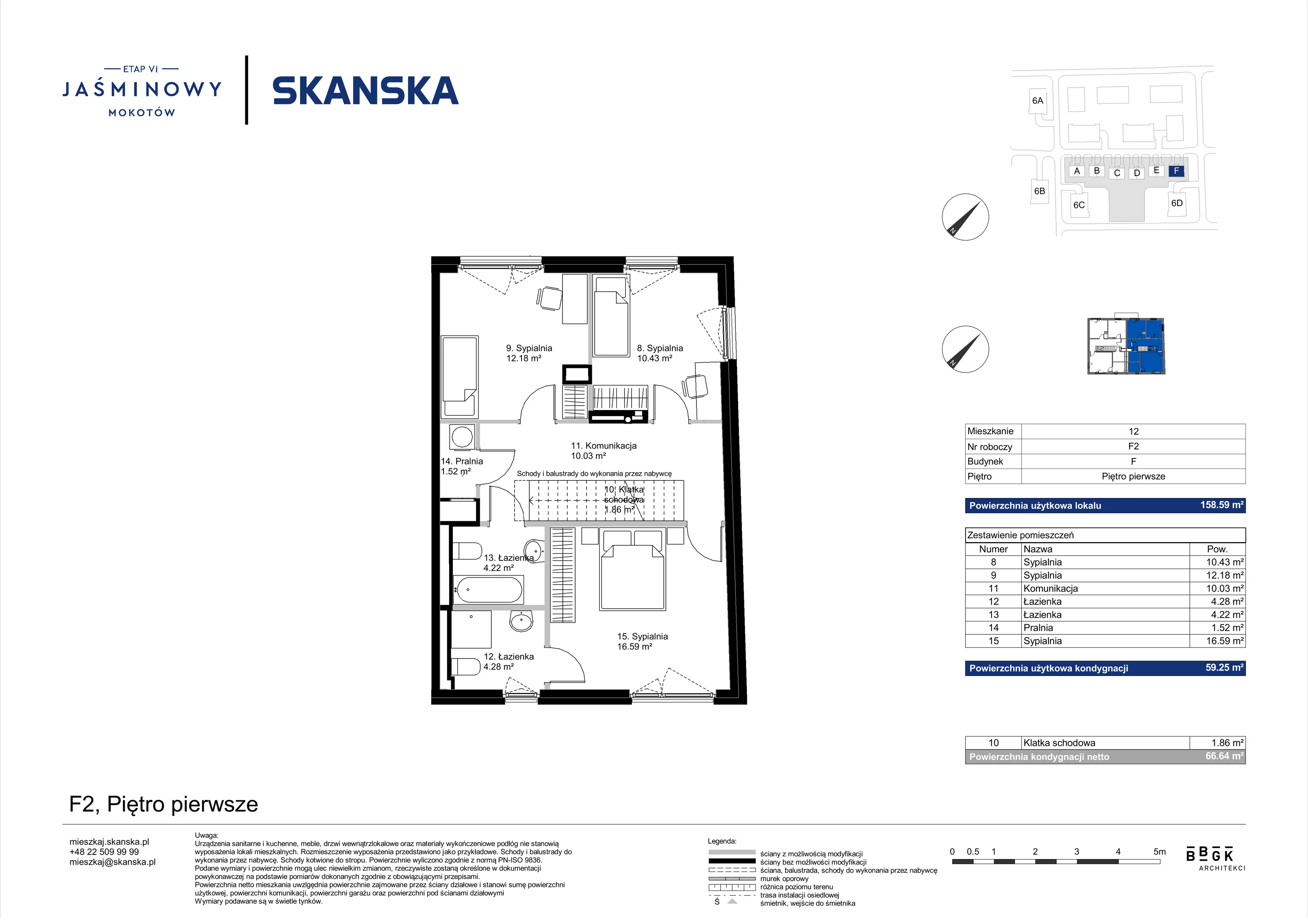 Dom 158,59 m², oferta nr F02, Jaśminowy Mokotów VI Domy, Warszawa, Mokotów, Stegny, ul. Białego Dębu