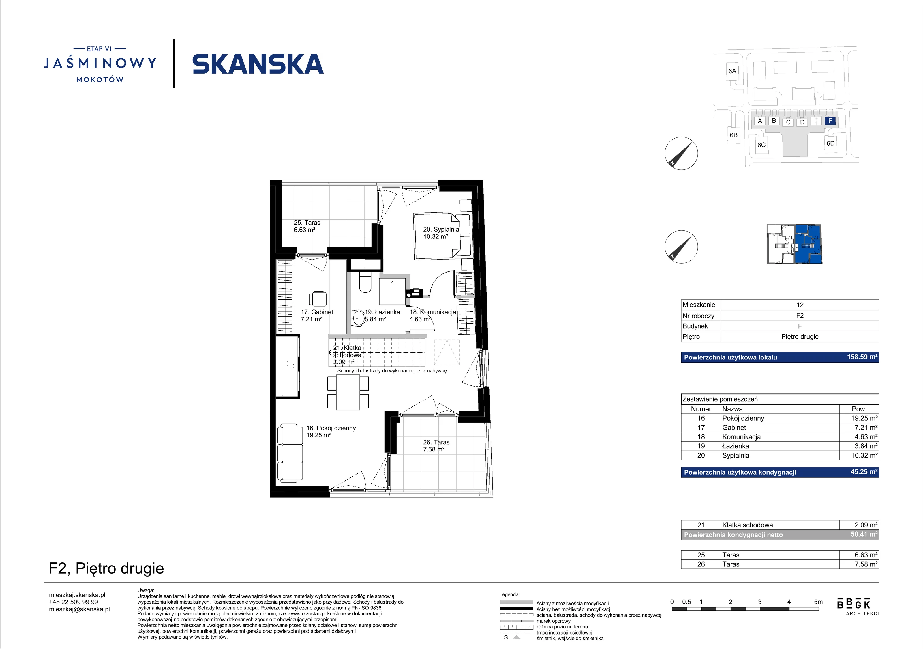 Dom 158,59 m², oferta nr F02, Jaśminowy Mokotów VI Domy, Warszawa, Mokotów, Stegny, ul. Białego Dębu