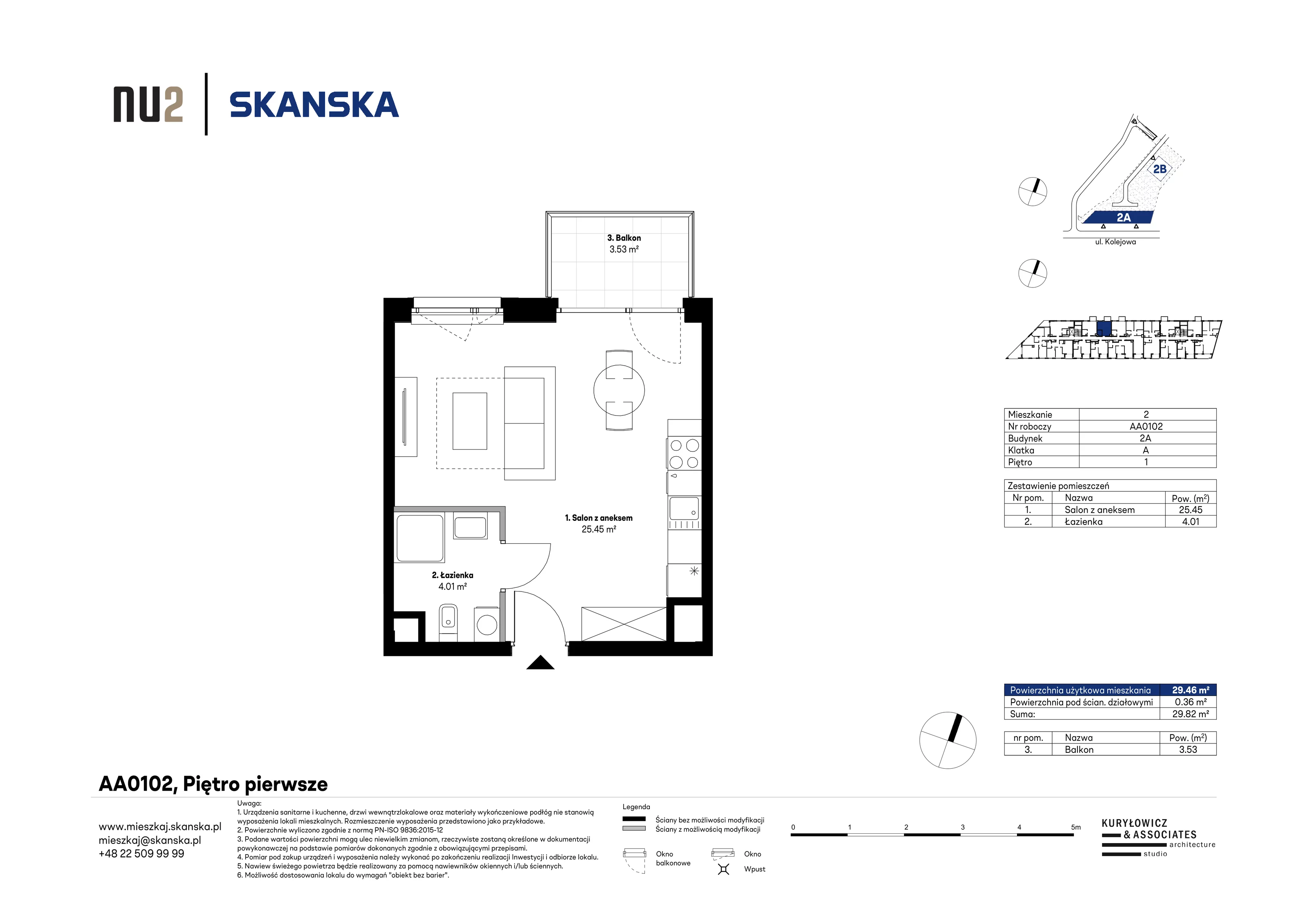1 pokój, mieszkanie 29,46 m², piętro 1, oferta nr AA0102, NU Warszawa Wola, Warszawa, Wola, Czyste, ul. Kolejowa