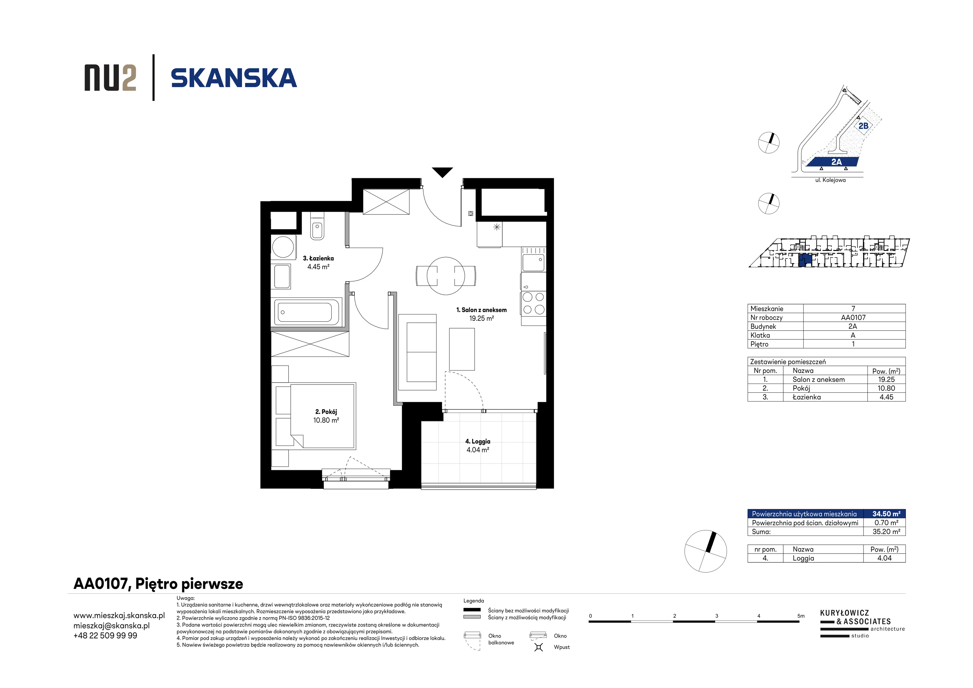 2 pokoje, mieszkanie 34,50 m², piętro 1, oferta nr AA0107, NU Warszawa Wola, Warszawa, Wola, Czyste, ul. Kolejowa