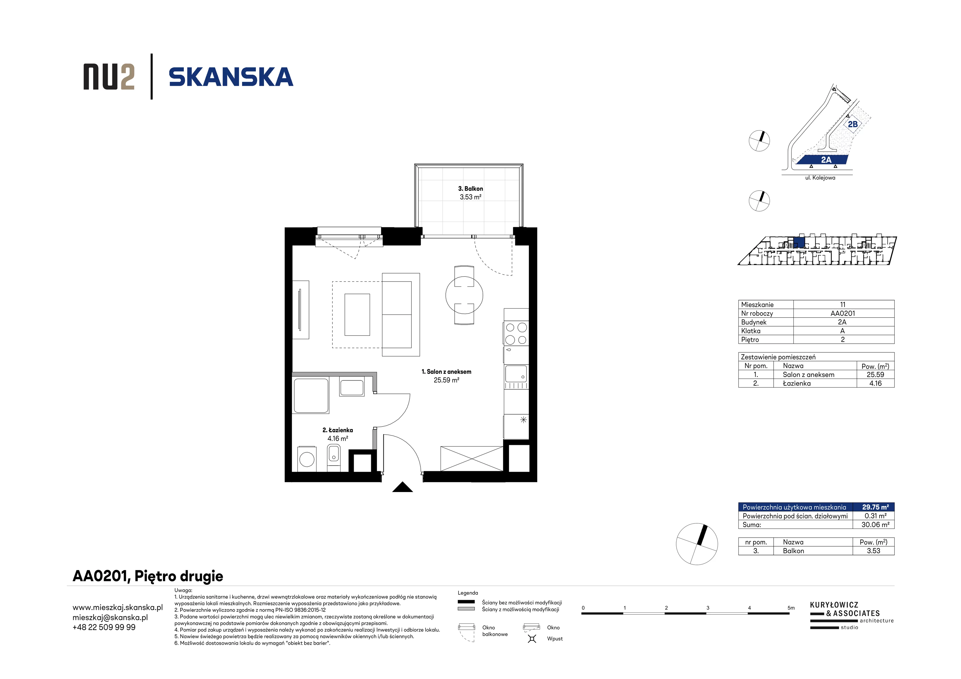 1 pokój, mieszkanie 29,75 m², piętro 2, oferta nr AA0201, NU Warszawa Wola, Warszawa, Wola, Czyste, ul. Kolejowa