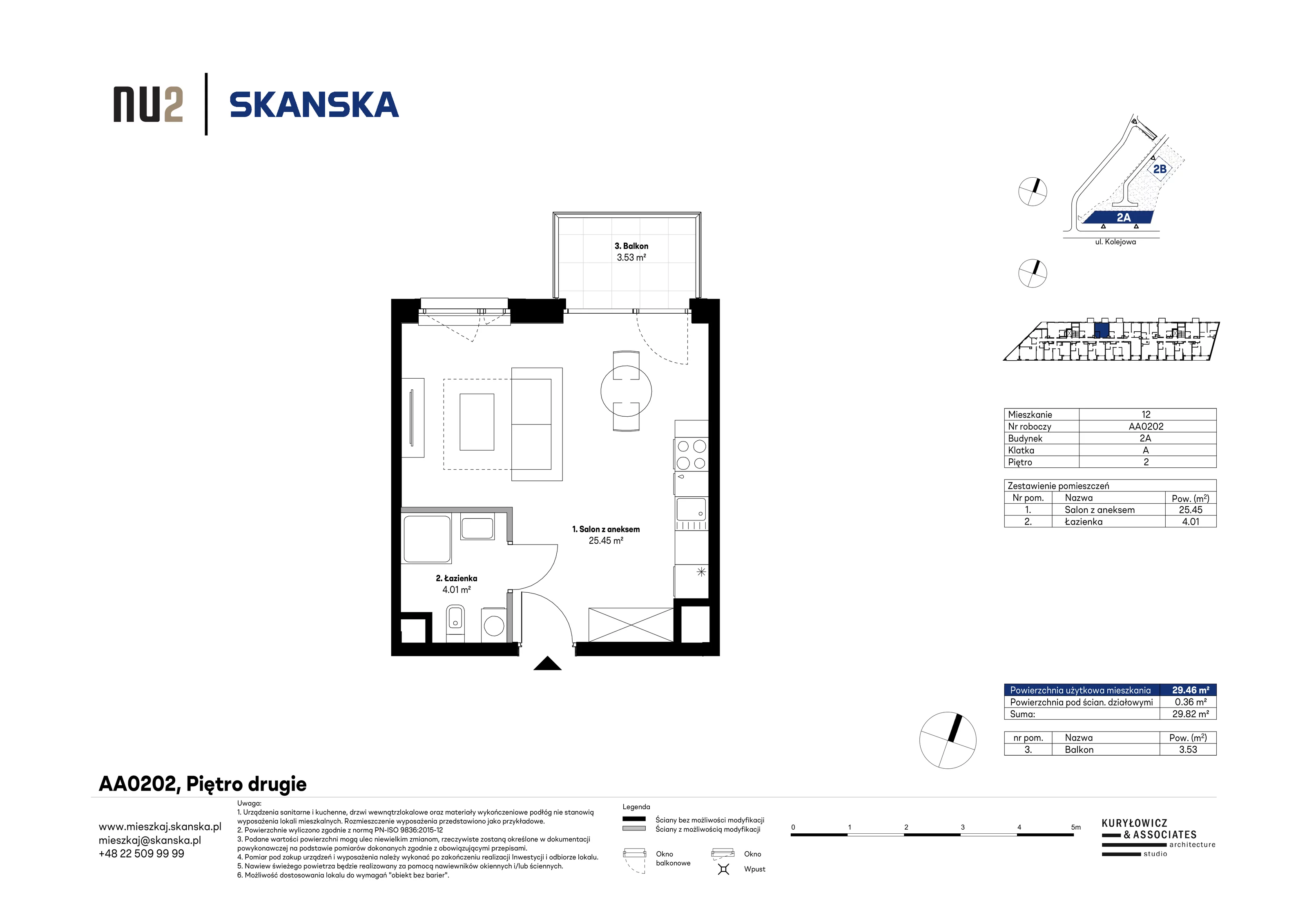 1 pokój, mieszkanie 29,46 m², piętro 2, oferta nr AA0202, NU Warszawa Wola, Warszawa, Wola, Czyste, ul. Kolejowa