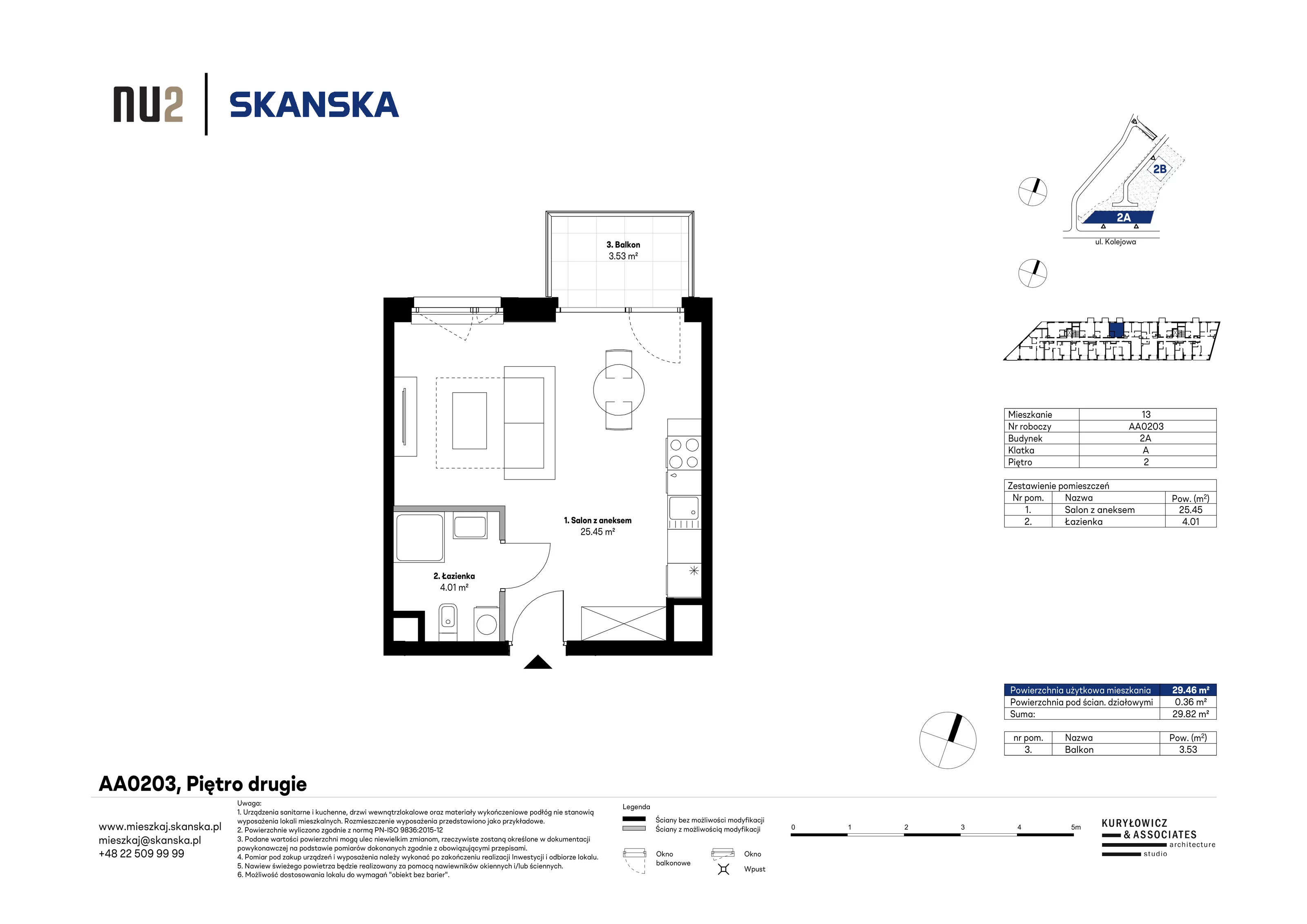 1 pokój, mieszkanie 29,46 m², piętro 2, oferta nr AA0203, NU Warszawa Wola, Warszawa, Wola, Czyste, ul. Kolejowa