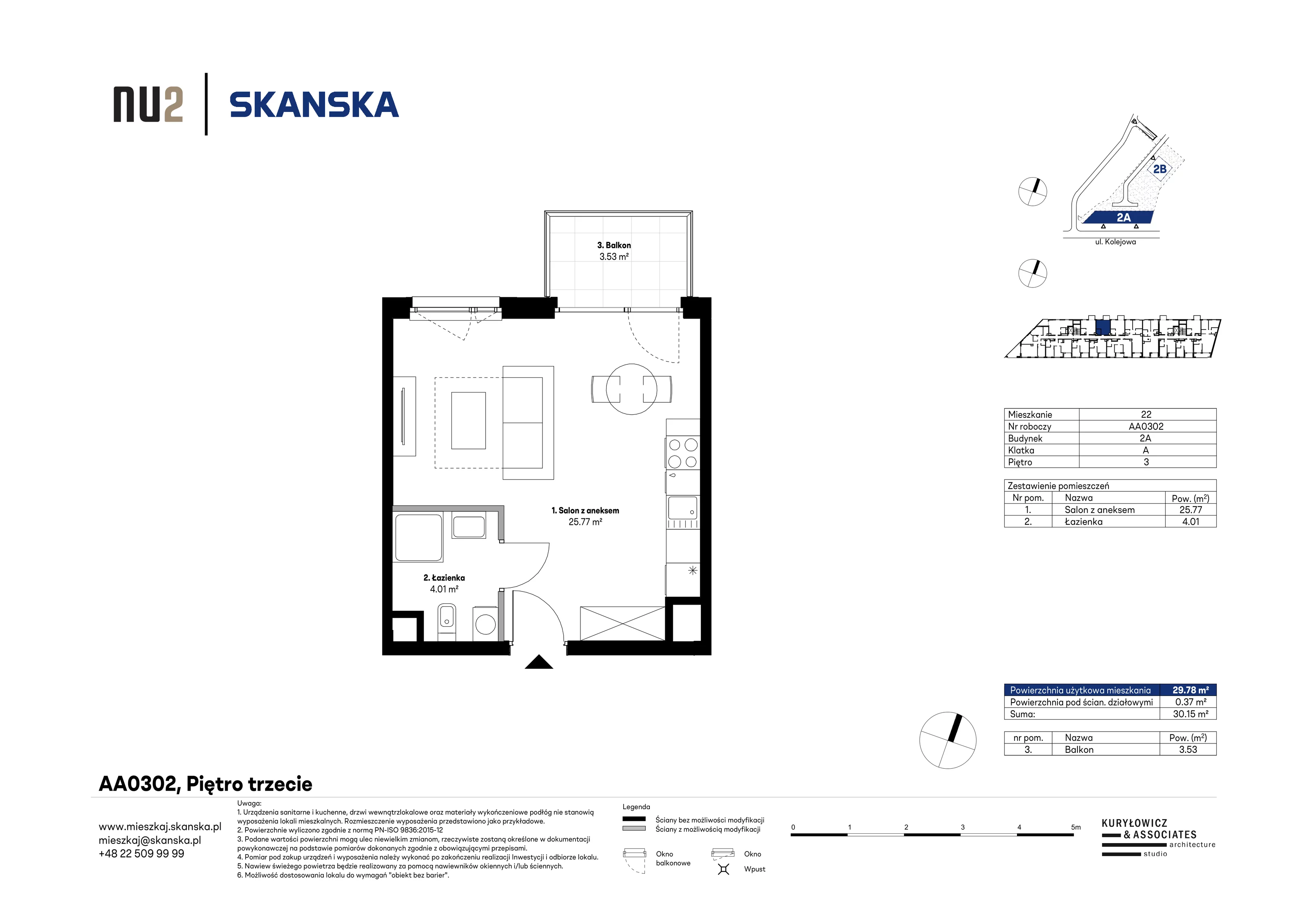 1 pokój, mieszkanie 29,78 m², piętro 3, oferta nr AA0302, NU Warszawa Wola, Warszawa, Wola, Czyste, ul. Kolejowa