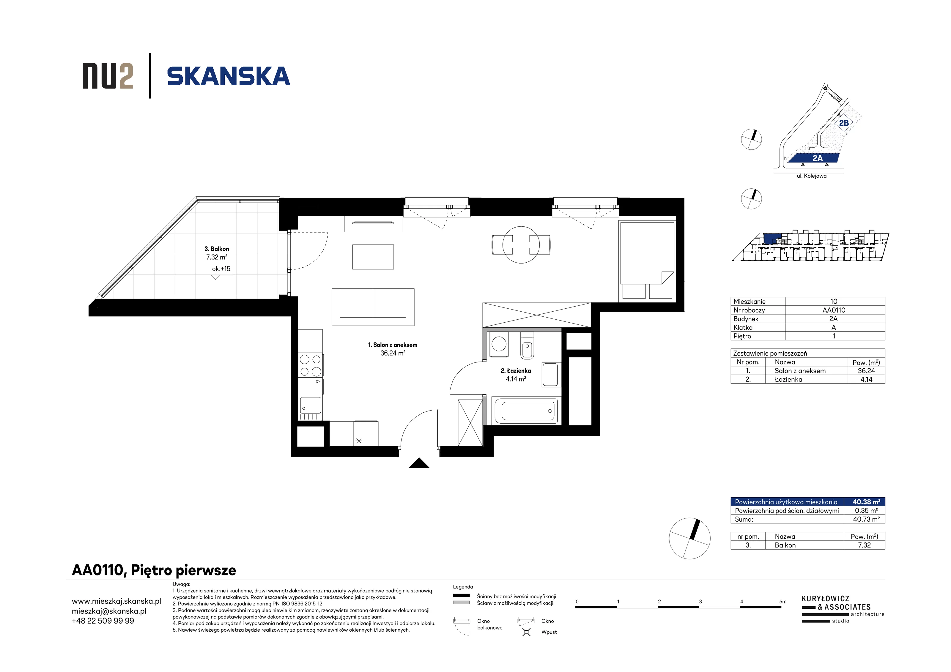 1 pokój, mieszkanie 40,38 m², piętro 1, oferta nr AA0110, NU Warszawa Wola, Warszawa, Wola, Czyste, ul. Kolejowa