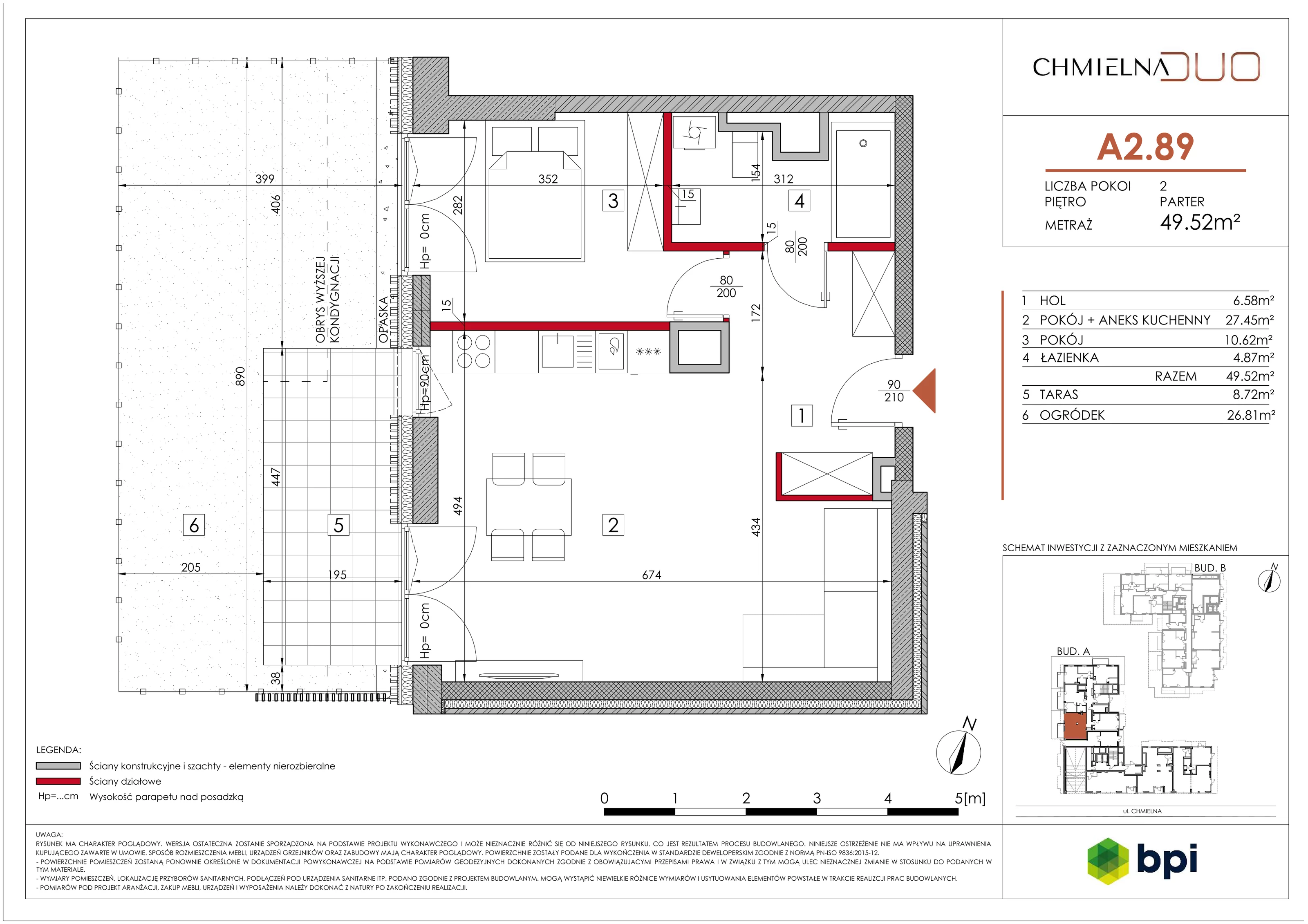 2 pokoje, mieszkanie 50,05 m², parter, oferta nr A2.89, Chmielna Duo, Warszawa, Wola, Mirów, ul. Chmielna