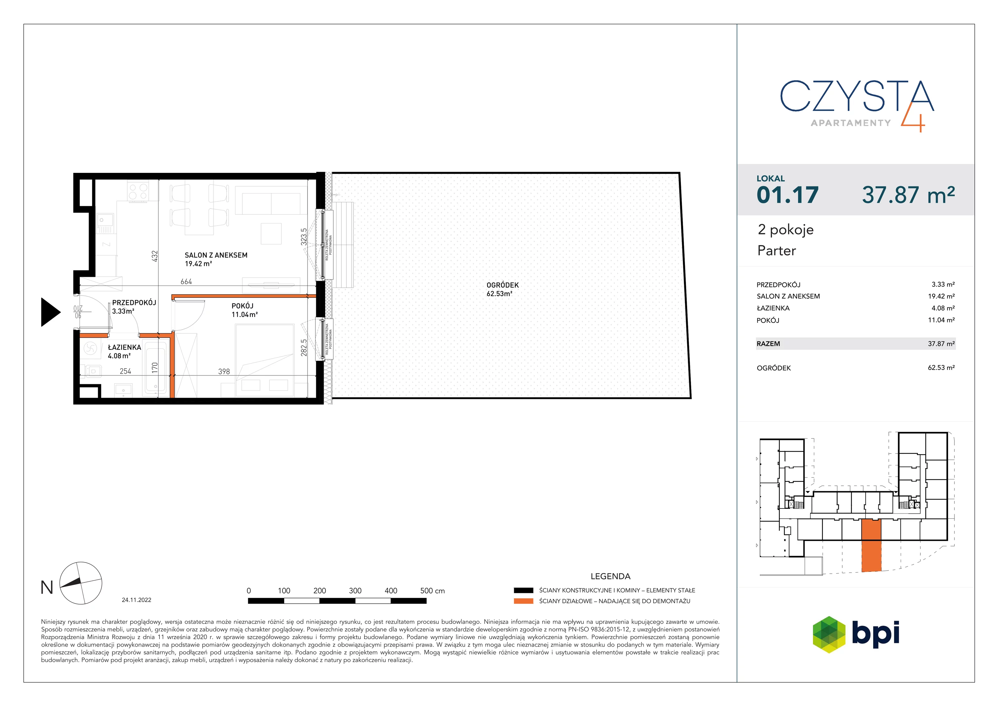 2 pokoje, apartament 37,72 m², parter, oferta nr CZ-M-17, Czysta 4, Wrocław, Stare Miasto, ul. Czysta 4