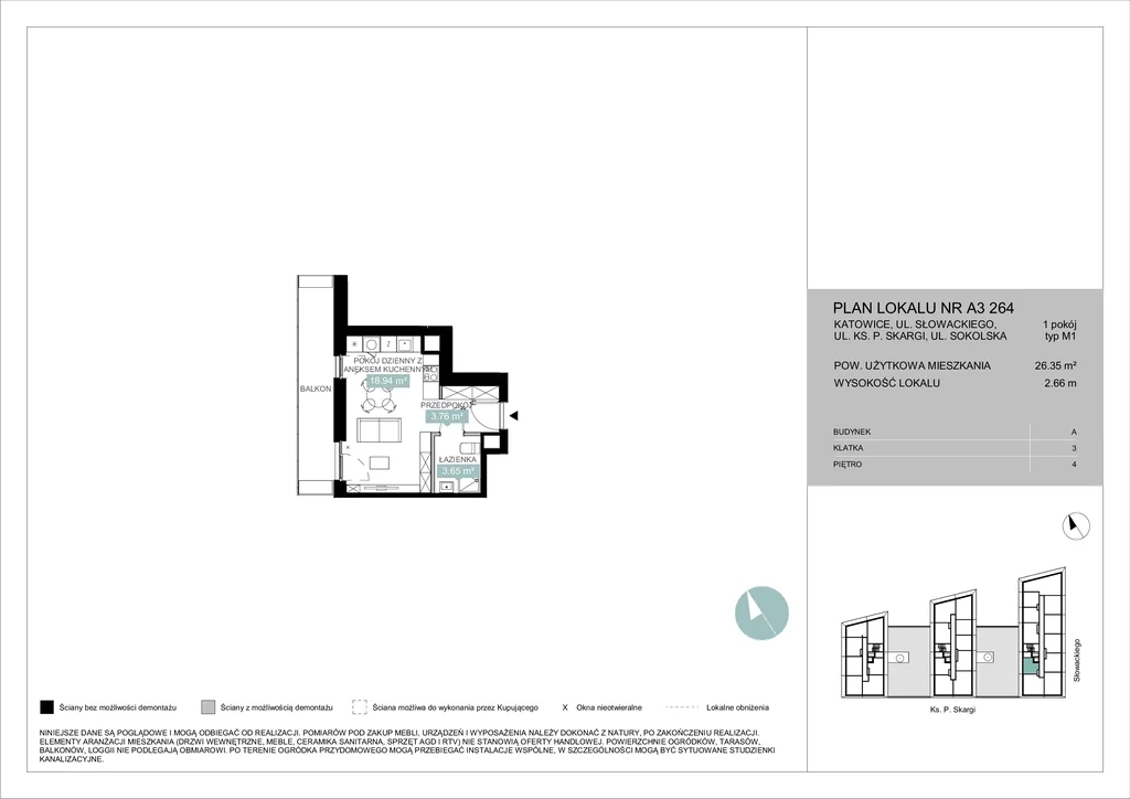 Mieszkanie na sprzedaż, 26,38 m², 1 pokój, 4 piętro, oferta nr 122201/78/OMS