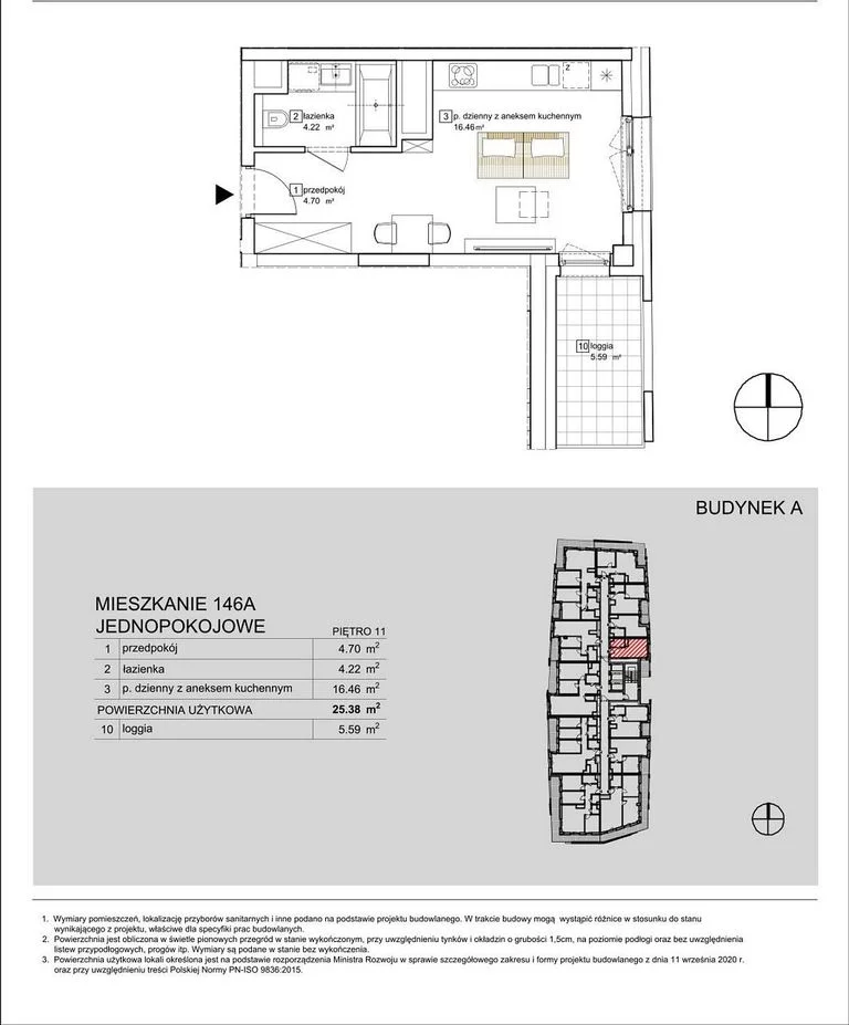 Mieszkanie na sprzedaż, 25,38 m², 1 pokój, 11 piętro, oferta nr 119008/78/OMS