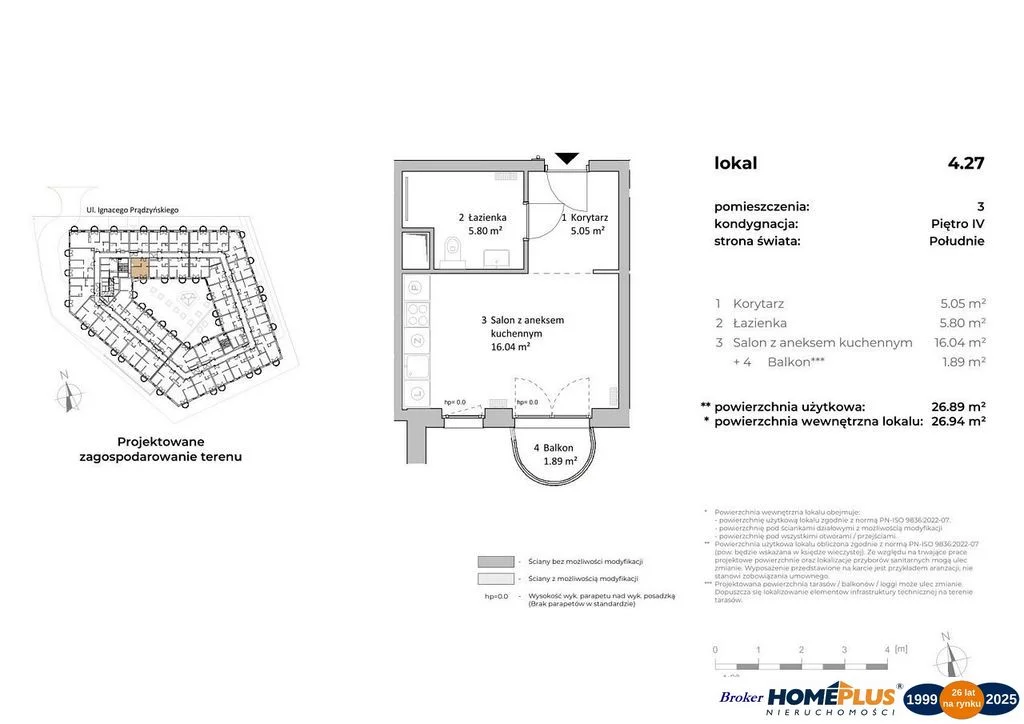 1 pokój, mieszkanie 27,17 m², piętro 4, oferta nr , 121467/78/OMS, Warszawa, Wola, Wola, Połczyńska